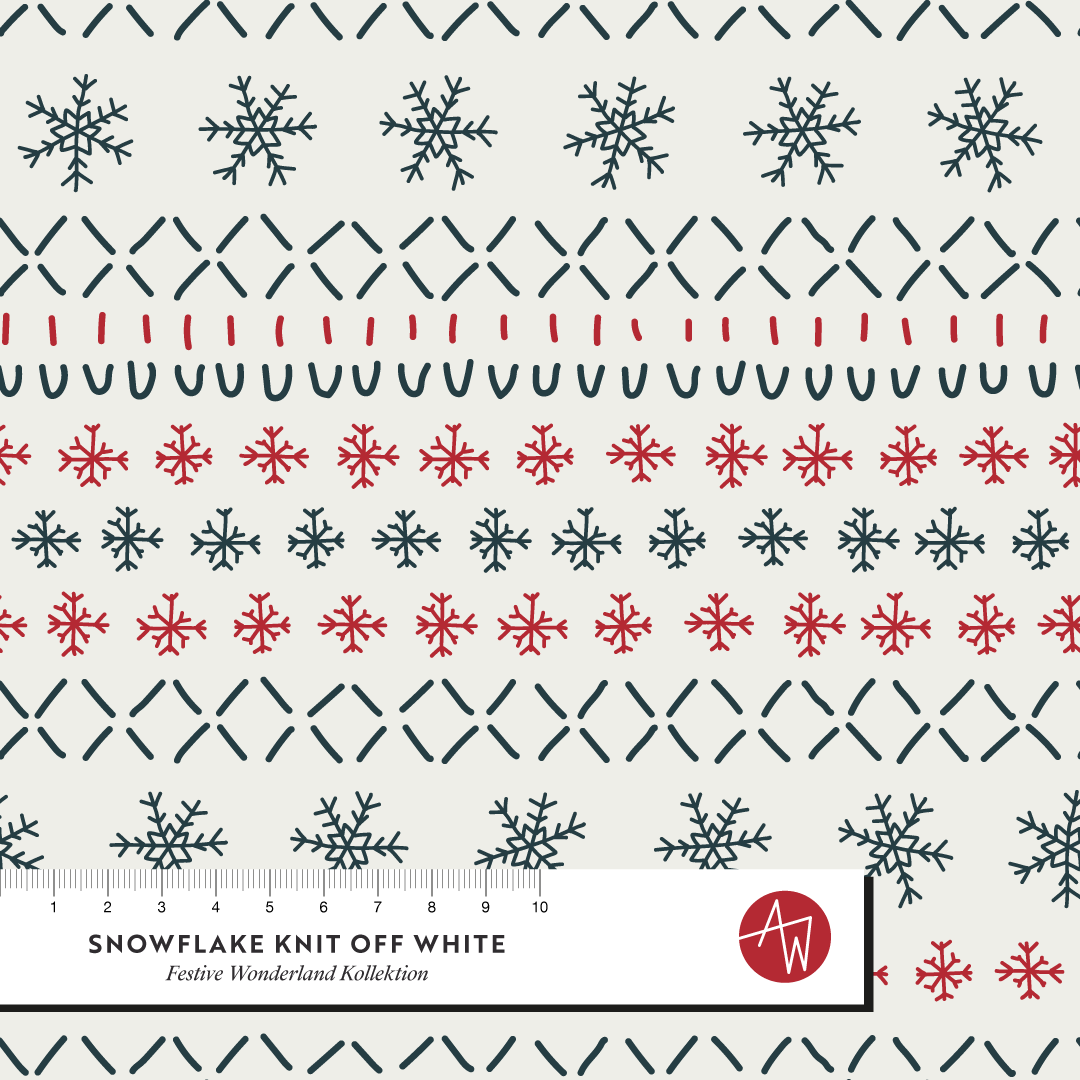 Bio Stoff - Snowflake Knit weiß
