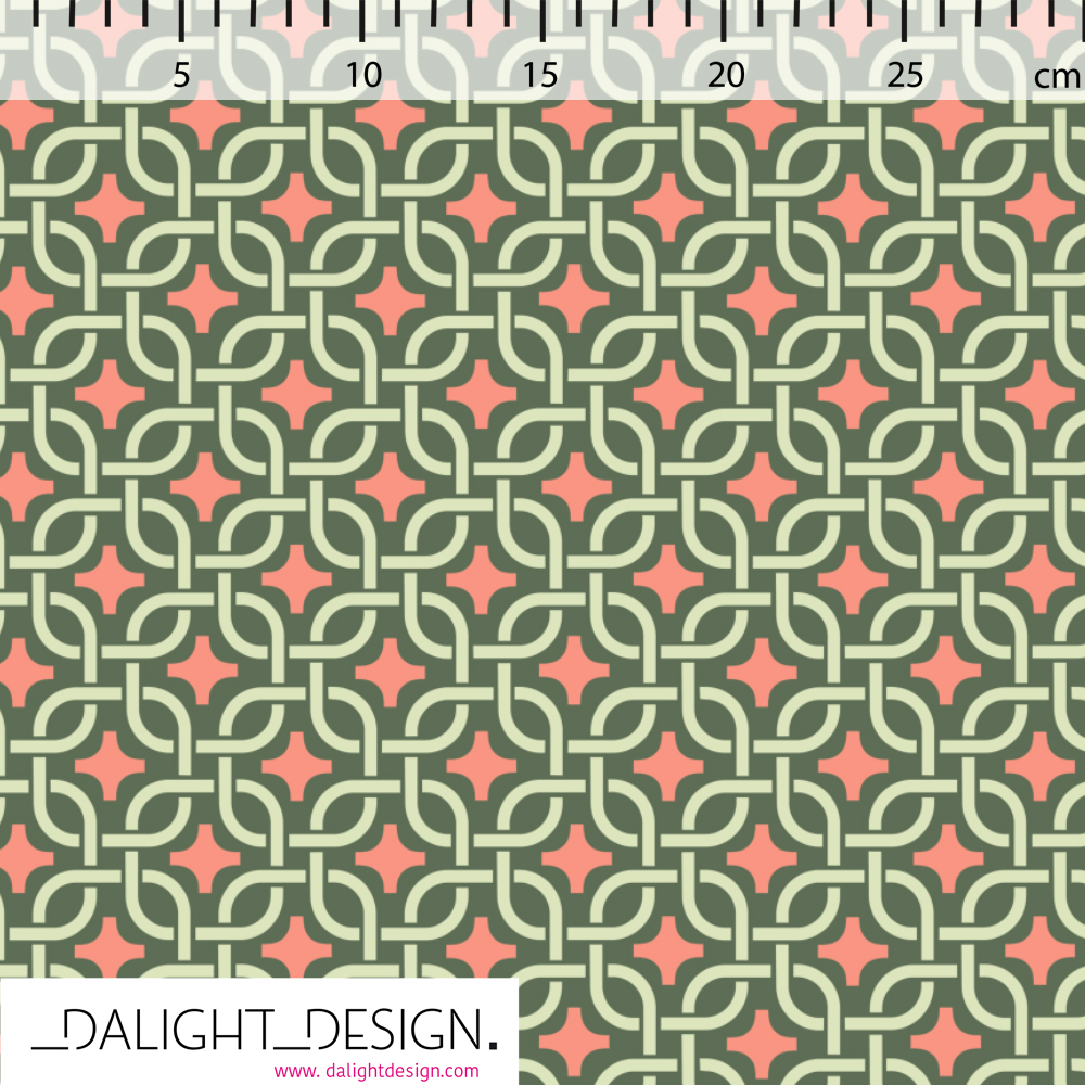 Bio Stoff  -  Lissabon 1970  - DalightDesign, grün, Geometrische Muster