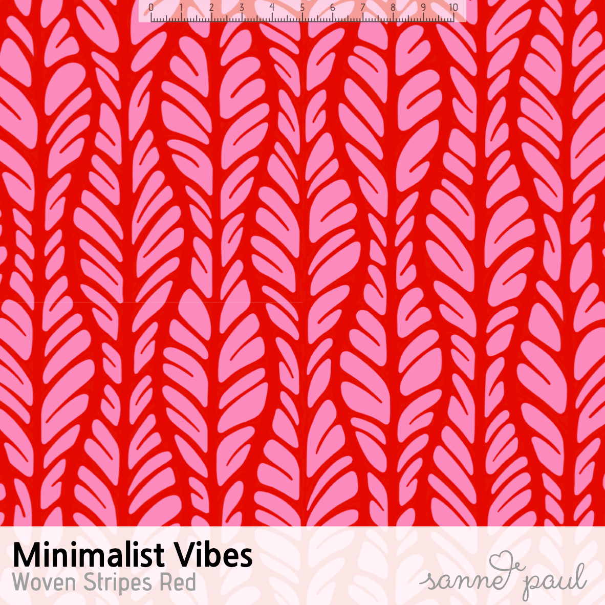 Bio Stoff - Minimalist Vibes Woven Stripes Red von Sanne Paul in rot