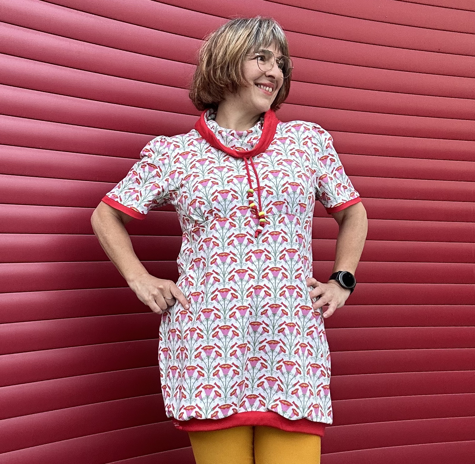 Bio Summersweat Stoff - Folk Prunkwinde Weiss Pink - Deinki, creme, Floral & Blumen, Breite 150 cm Bio Summersweat Stoff - Folk Prunkwinde Weiss Pink - Deinki, creme, Floral & Blumen, Breite 150 cm