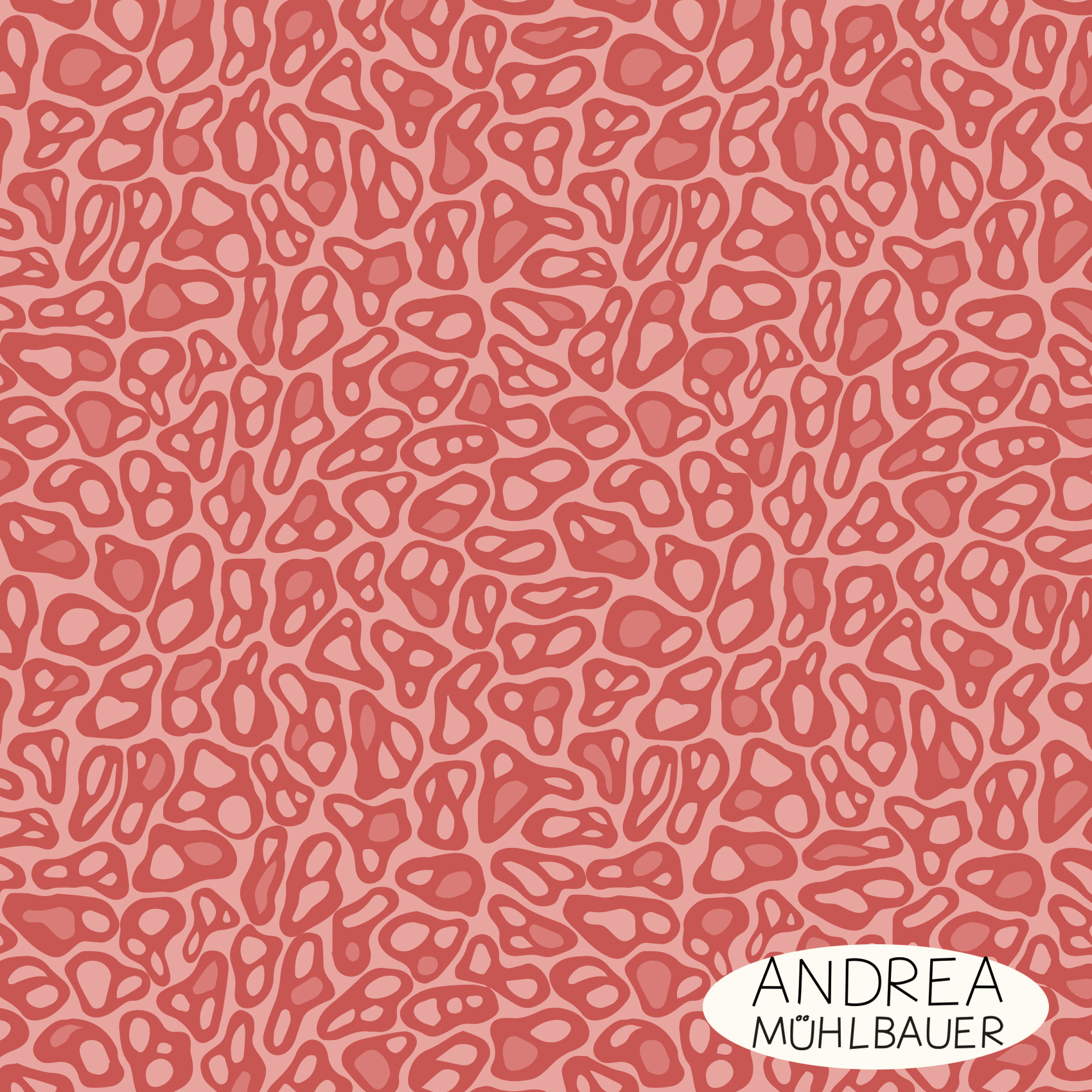 Bio Webware Stoff  - Fantasy Animal Print Pink - AndreaMuehlbauer, rosa, Tierfellmuster 100% Bio-Baumwolle