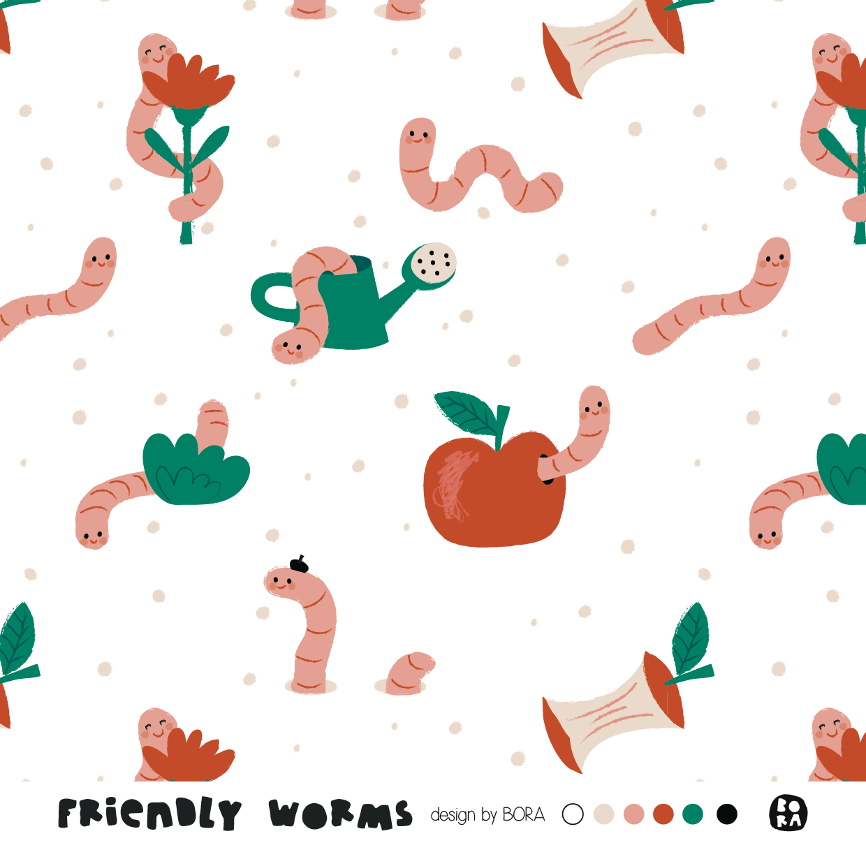 Organic fabric - Friendly Worms