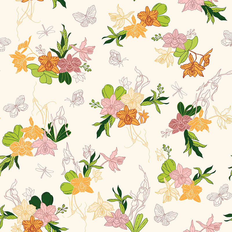 Bio Stoff  - Orchideenliebe Poesie 