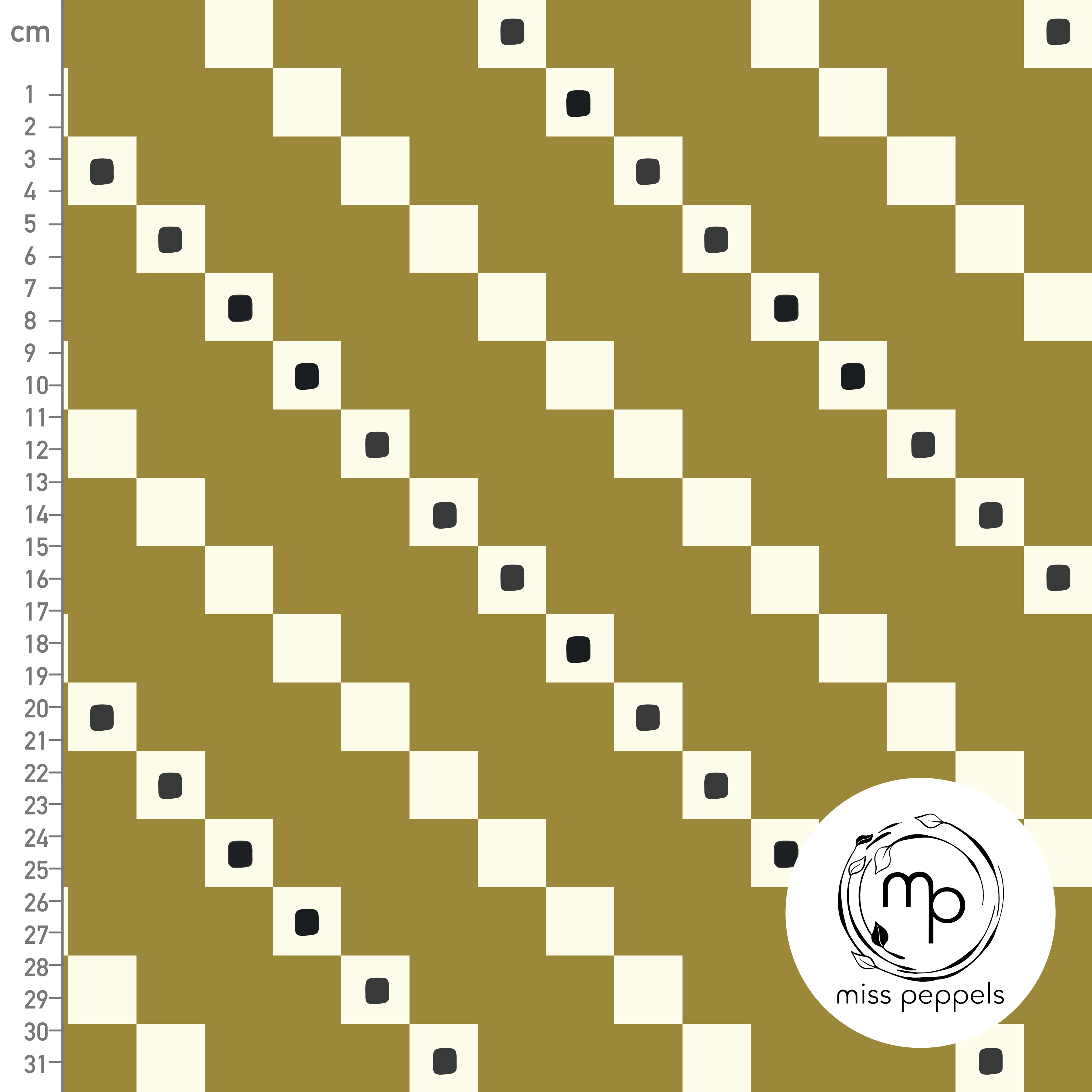 Organic Fabric - Check Mustard Dark Blue by misspeppels in mustard