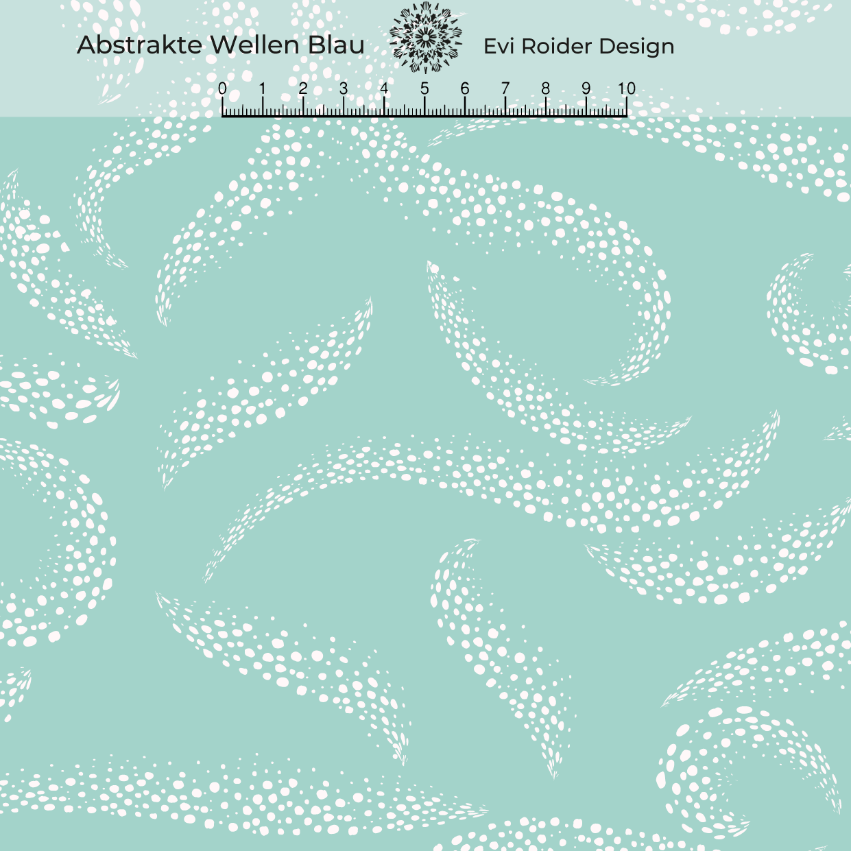 Organic Fabric  - Abstrakte Wellen blue