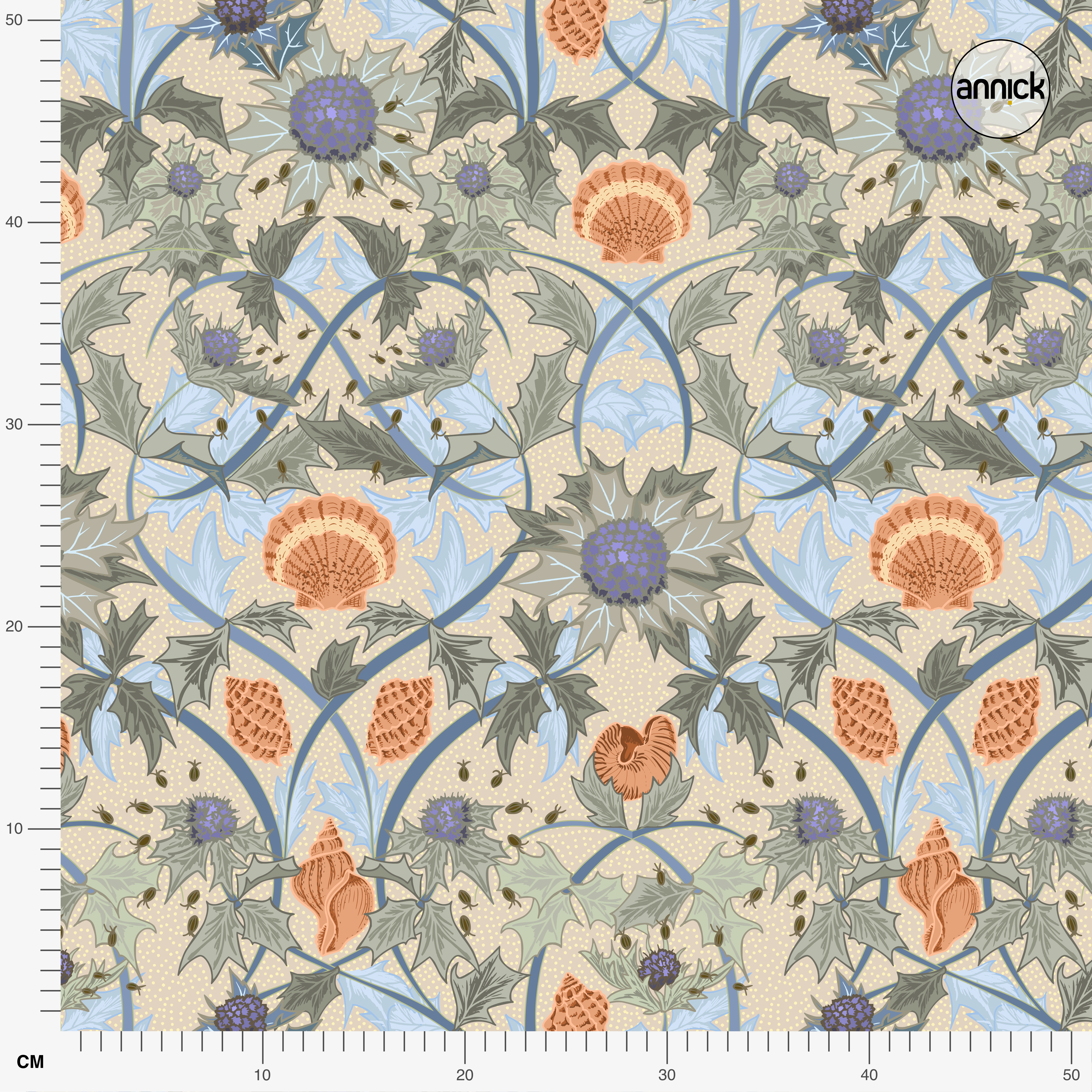Bio Stoff  - Sea Holly soft sage