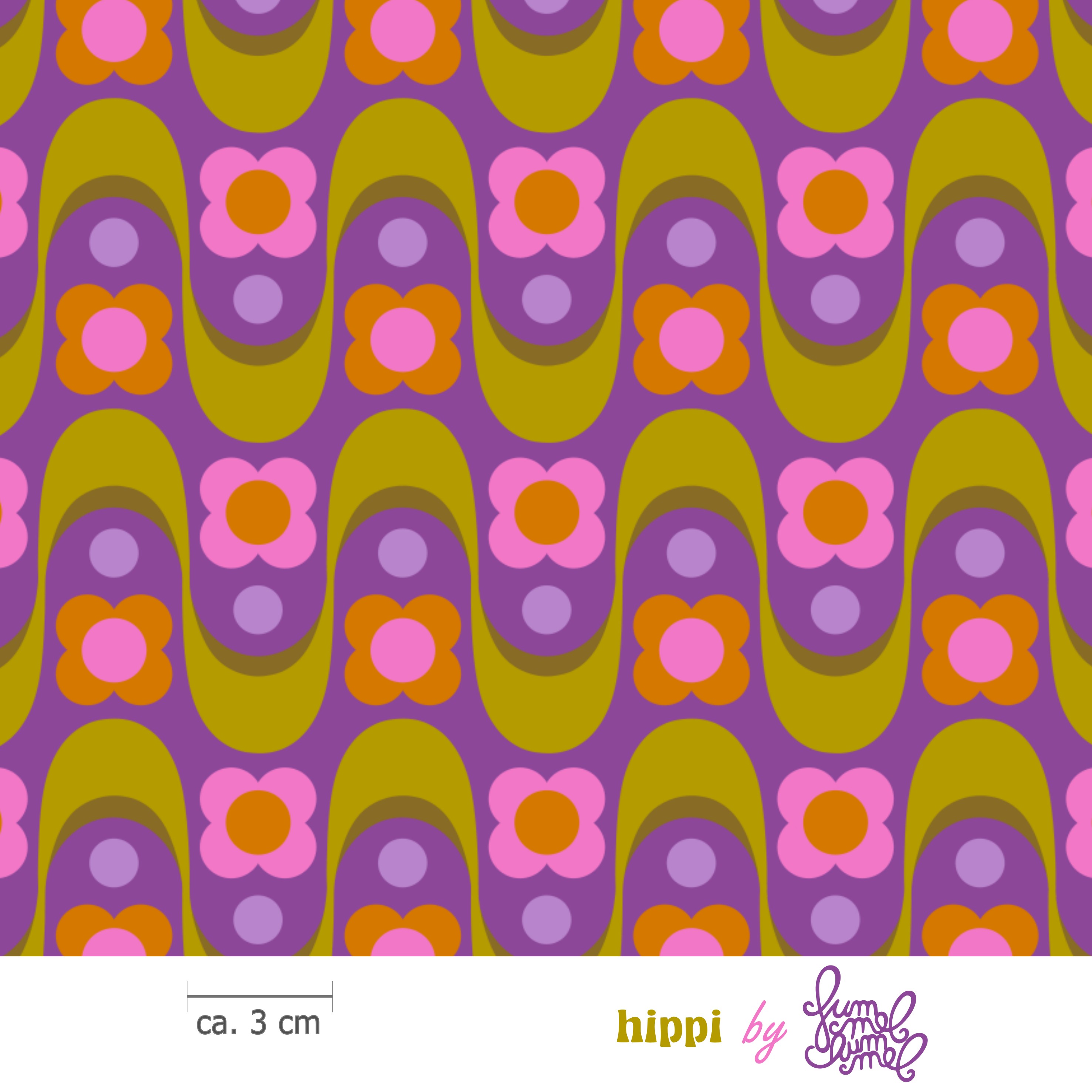 Bio Webware Stoff - Hippi - Fummelhummel, lila, 100% Bio-Baumwolle Bio Webware Stoff - Hippi - Fummelhummel, lila, 100% Bio-Baumwolle
