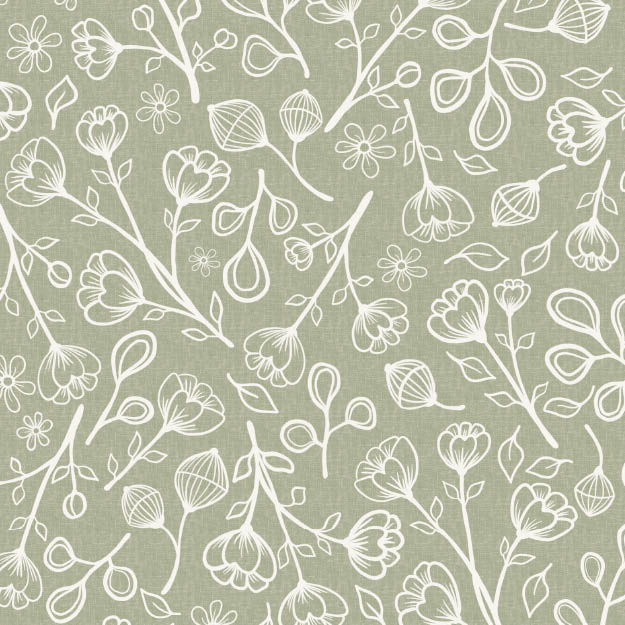 Bio Stoff - Blumenmeer olive - misspeppels