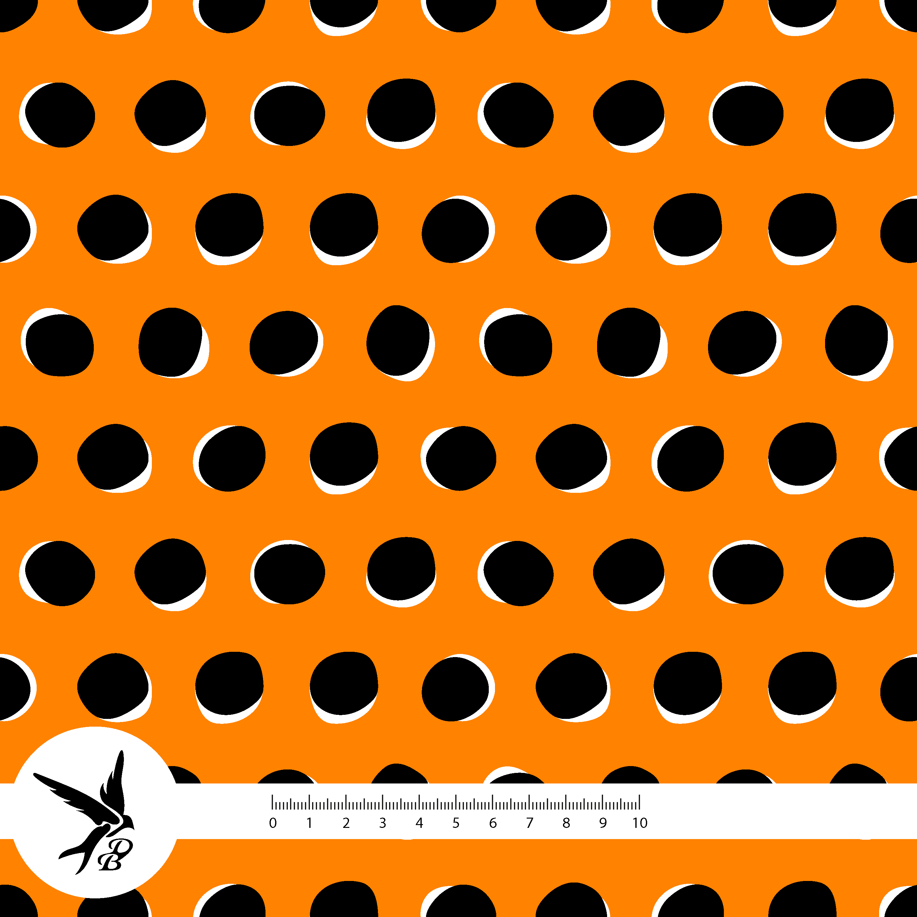Bio Stoff - Leo Patch Dots Orange by Daniela Bonn in orange