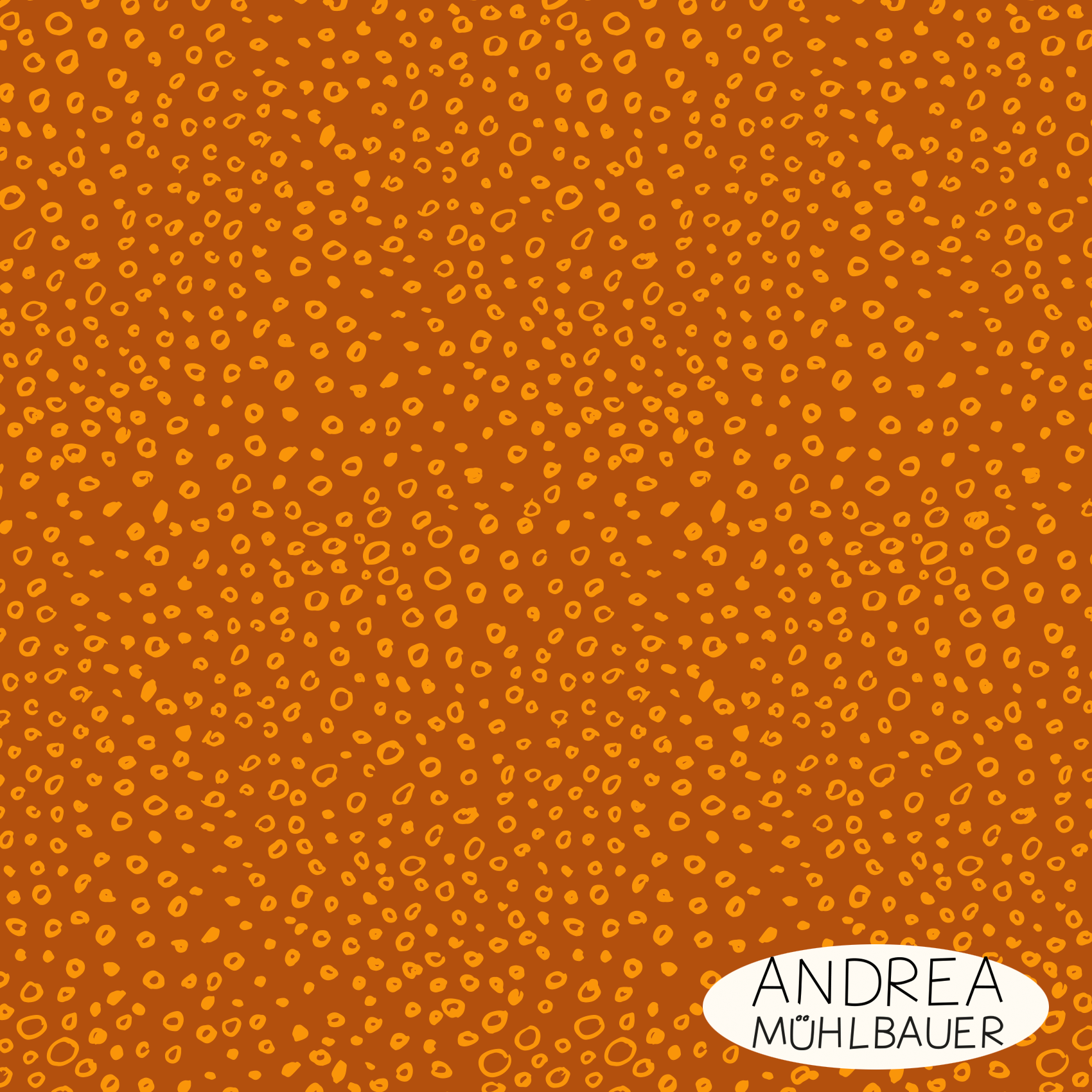 Bio Stoff - Animalprint Gecko Orange von Andrea Muehlbauer in orange
