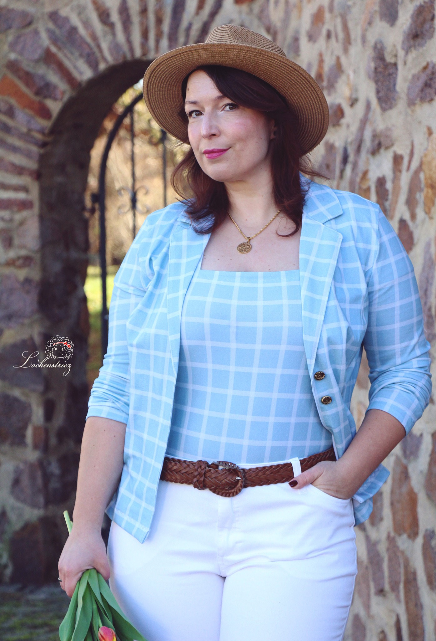 Bio Webware Stoff  - Osterkaro Pastell Weiss Grün - Deinki, weiss, Ostern, Karo 100% Bio-Baumwolle