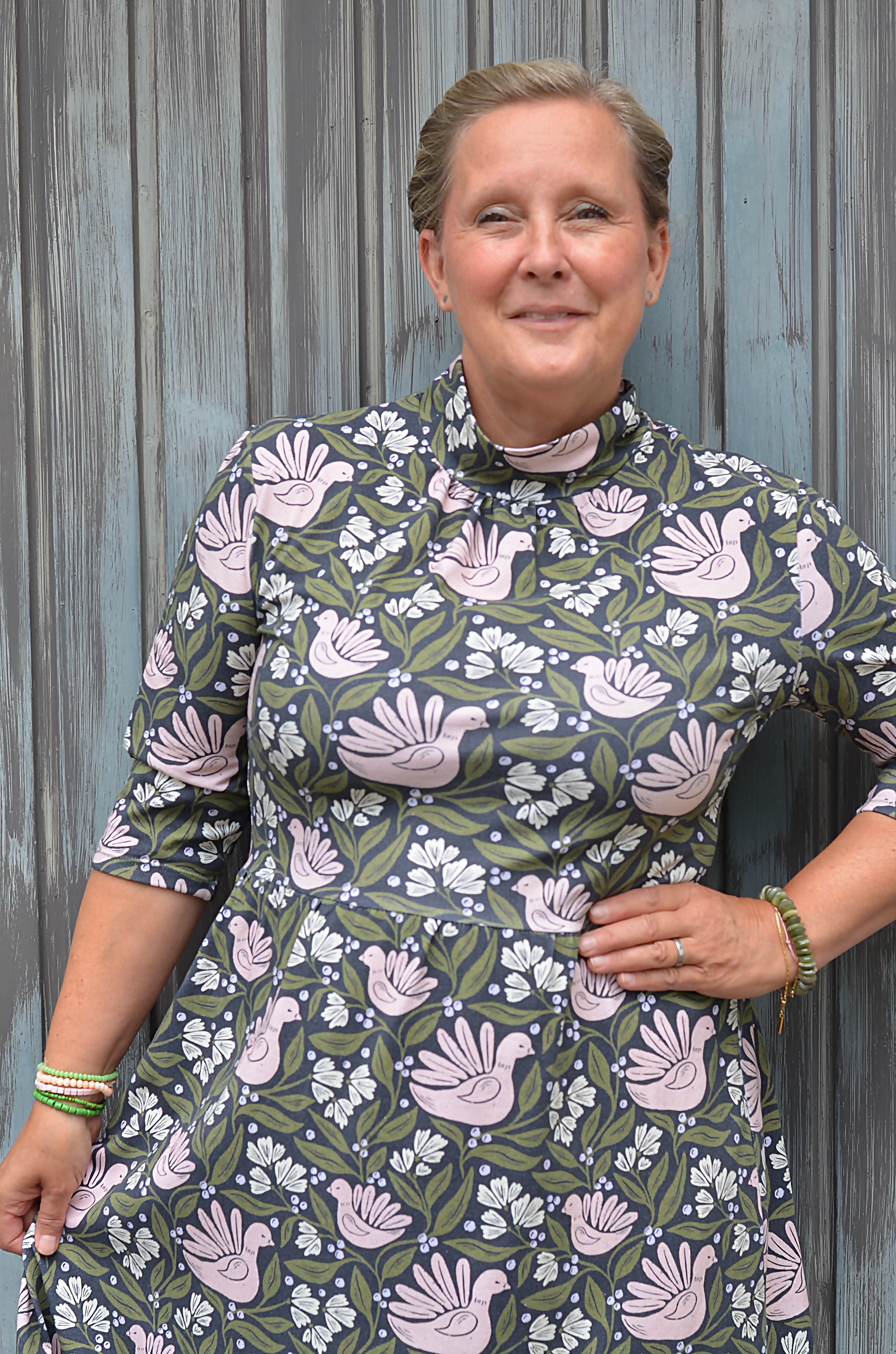 Organic fabric  - Birds of Paradise night