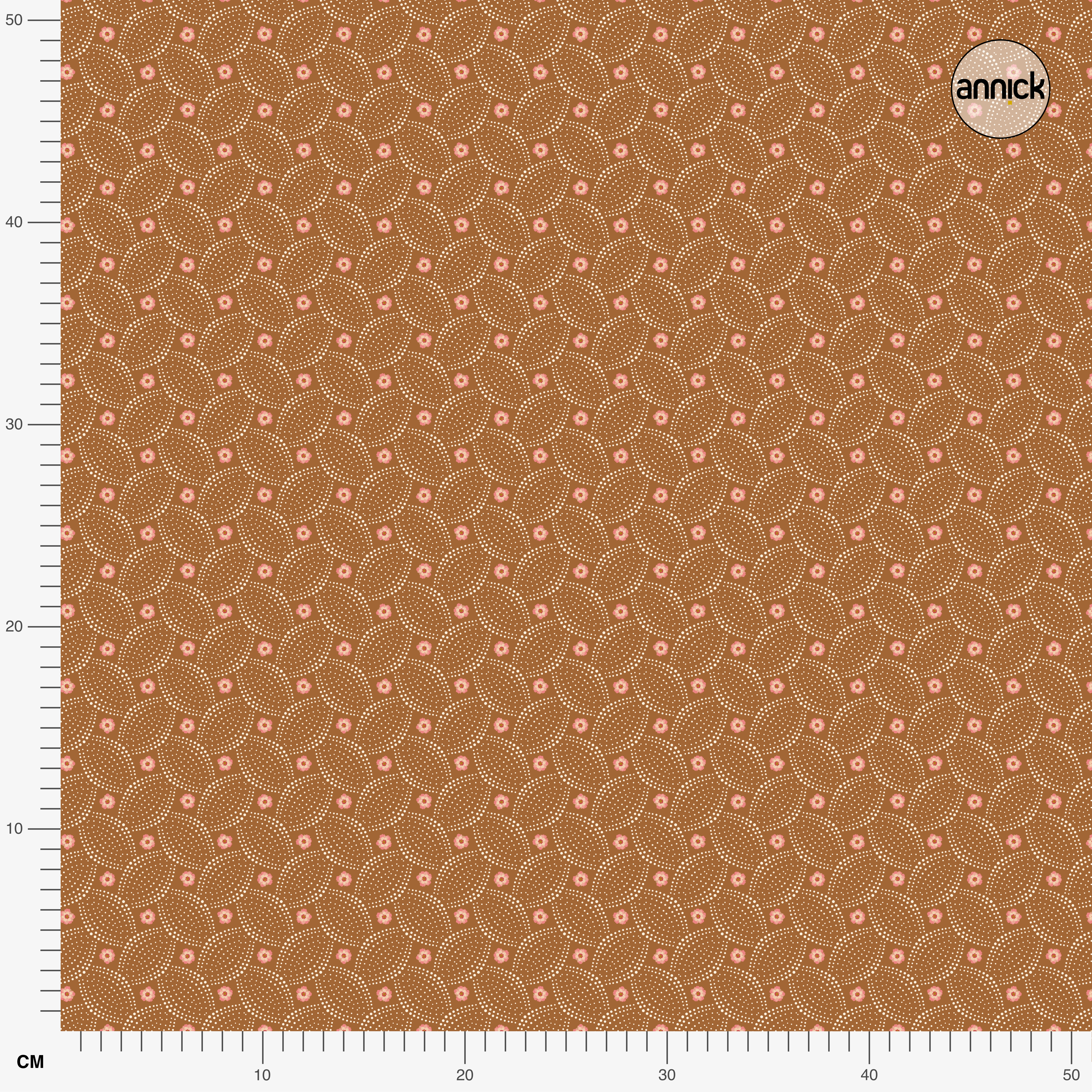 Bio Stoff  - Woven Dots braun