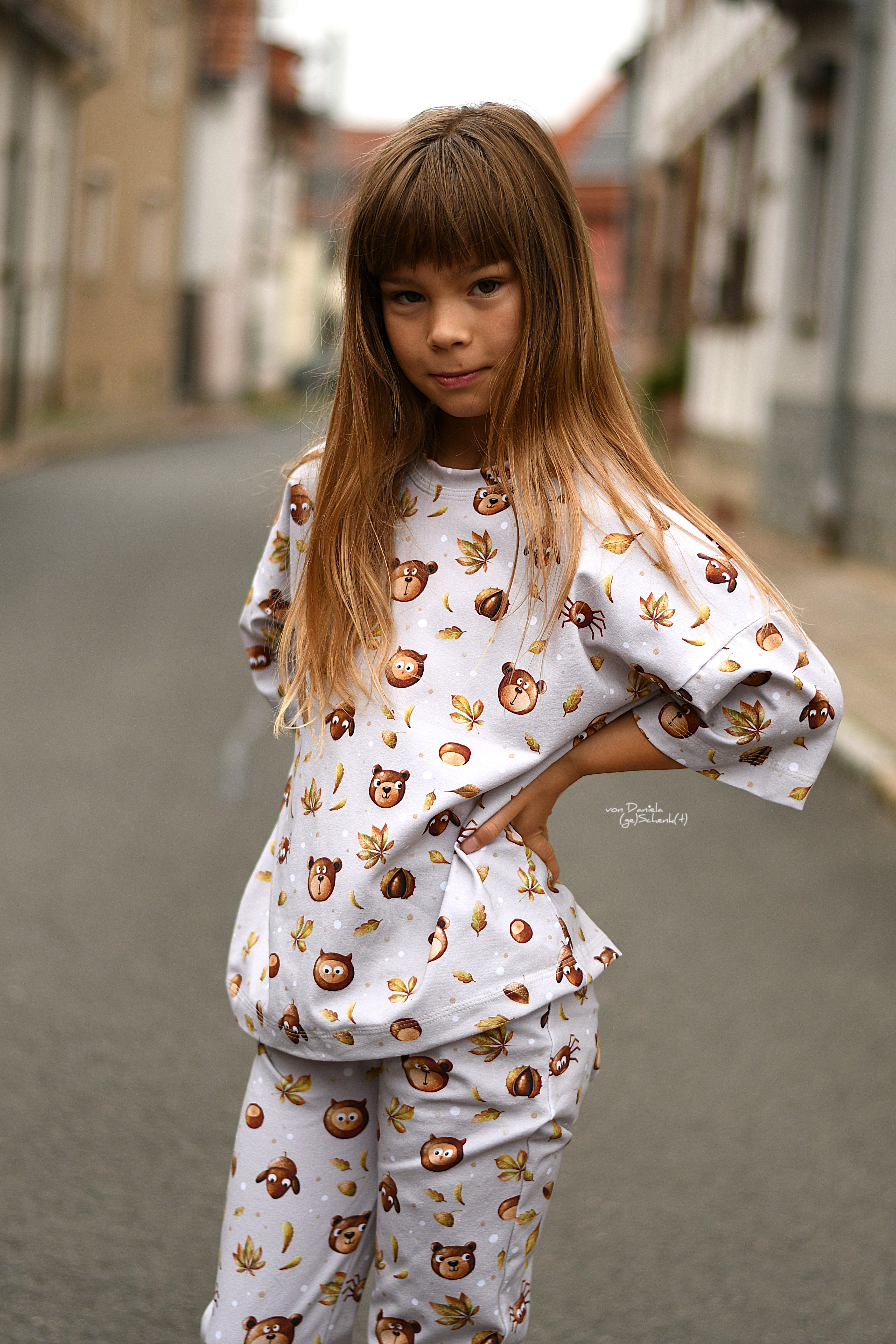 Organic Fabric - Chestnut Animal Heads Cream by Pretty Little Pigs in cream Organic Fabric - Chestnut Animal Heads Cream by Pretty Little Pigs in cream