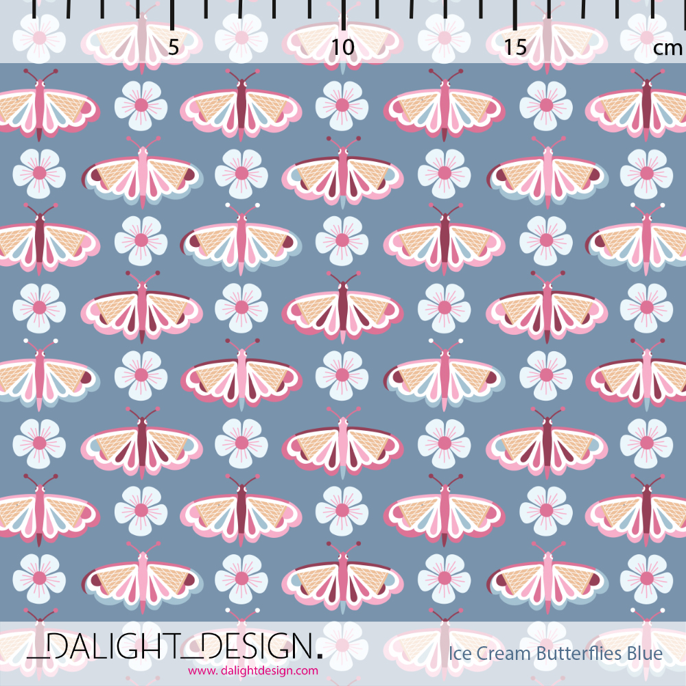 Bio Summersweat Stoff - Ice Cream Butterflies Blue - DalightDesign, Sommer, blau, Tiere, Frühling, Breite 150 cm Bio Summersweat Stoff - Ice Cream Butterflies Blue - DalightDesign, Sommer, blau, Tiere, Frühling, Breite 150 cm