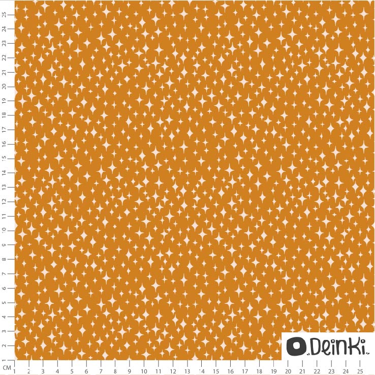 Organic Fabric - Sparkles Orange by Deinki in orange