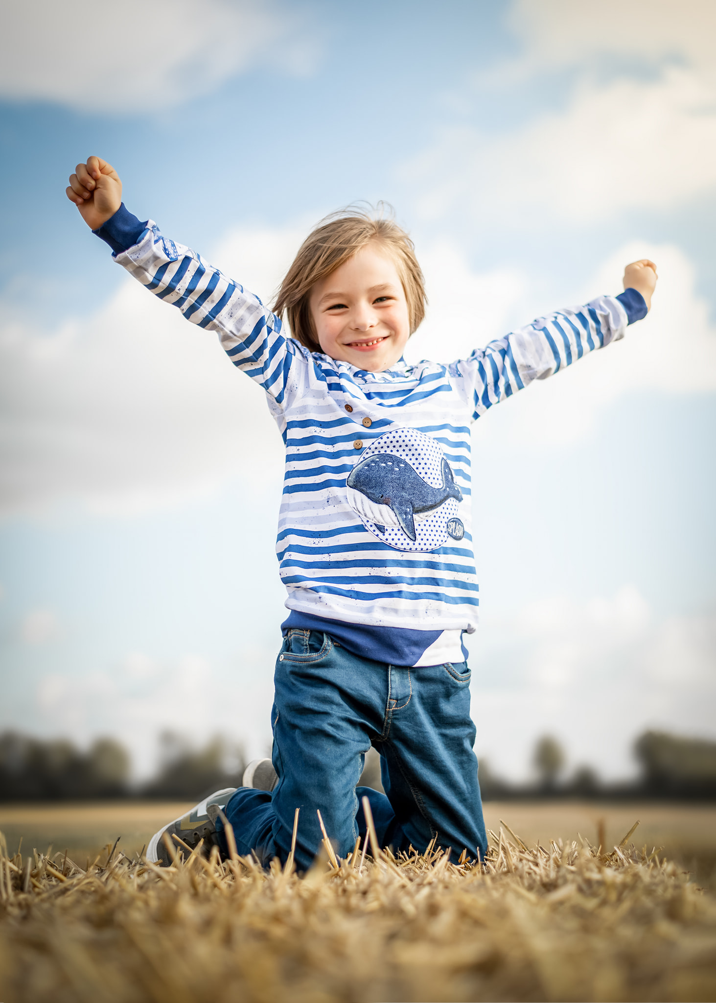 Bio Jersey Stoff  -  Whales Stripe  - Enemenemeins, Sommer, Streifen, blau, Frühling, weiß, Maritim, Breite 150 cm