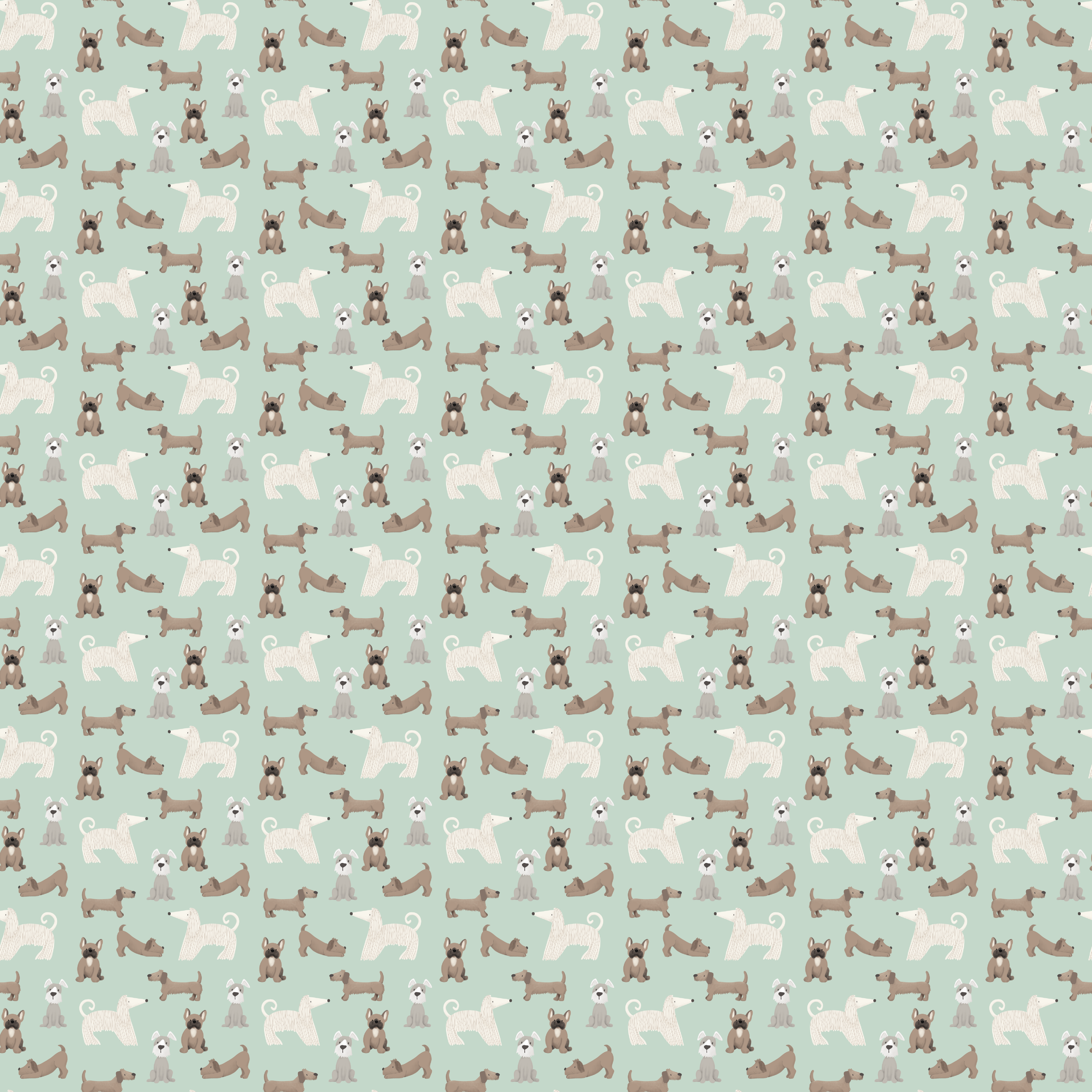 Bio Stoff - Mit Vier Pfoten Pastellgruen Mini von Andrea Liesert in mint Bio Stoff - Mit Vier Pfoten Pastellgruen Mini von Andrea Liesert in mint