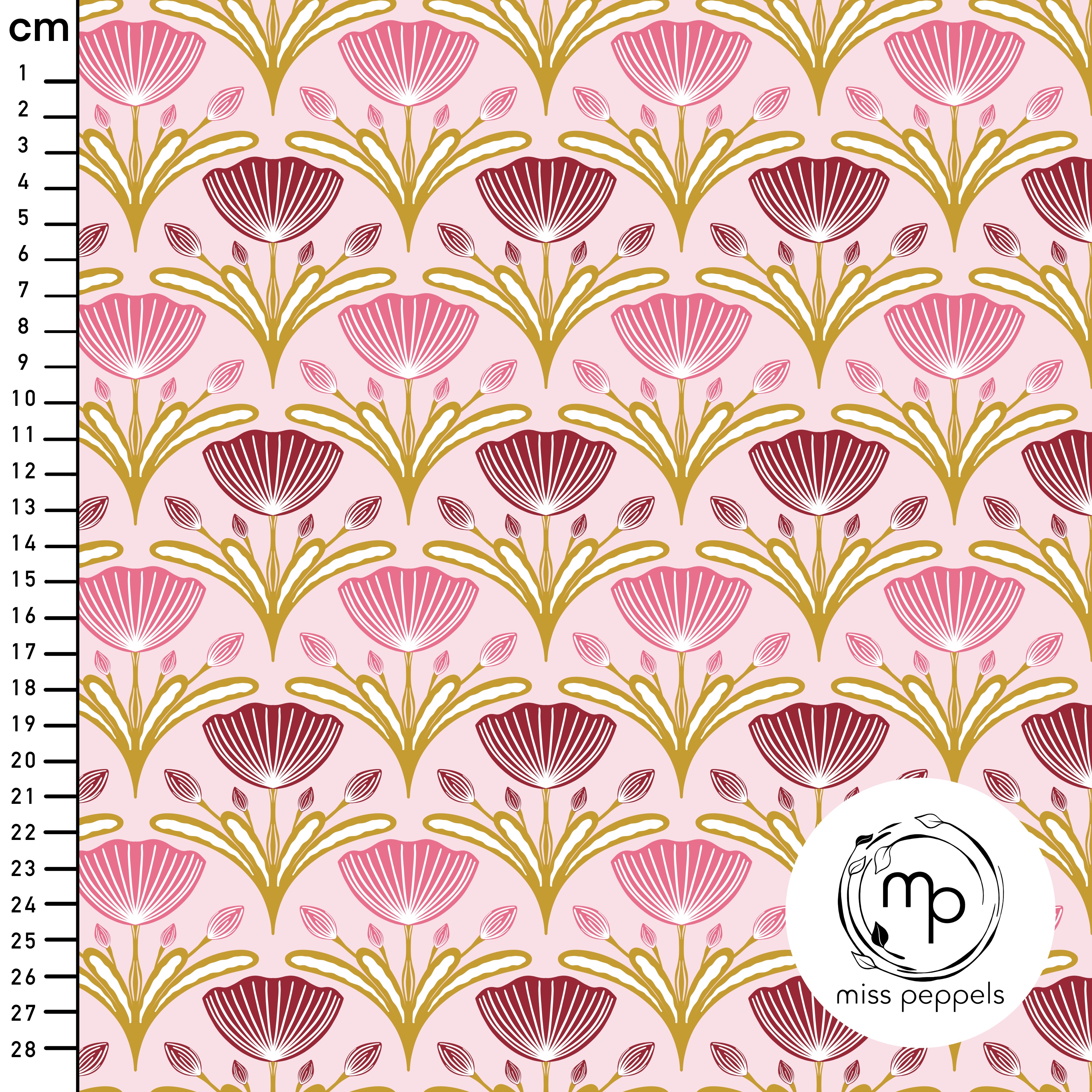 Bio Stoff  - Tulpen C Groß - misspeppels, rosa, Floral & Blumen 