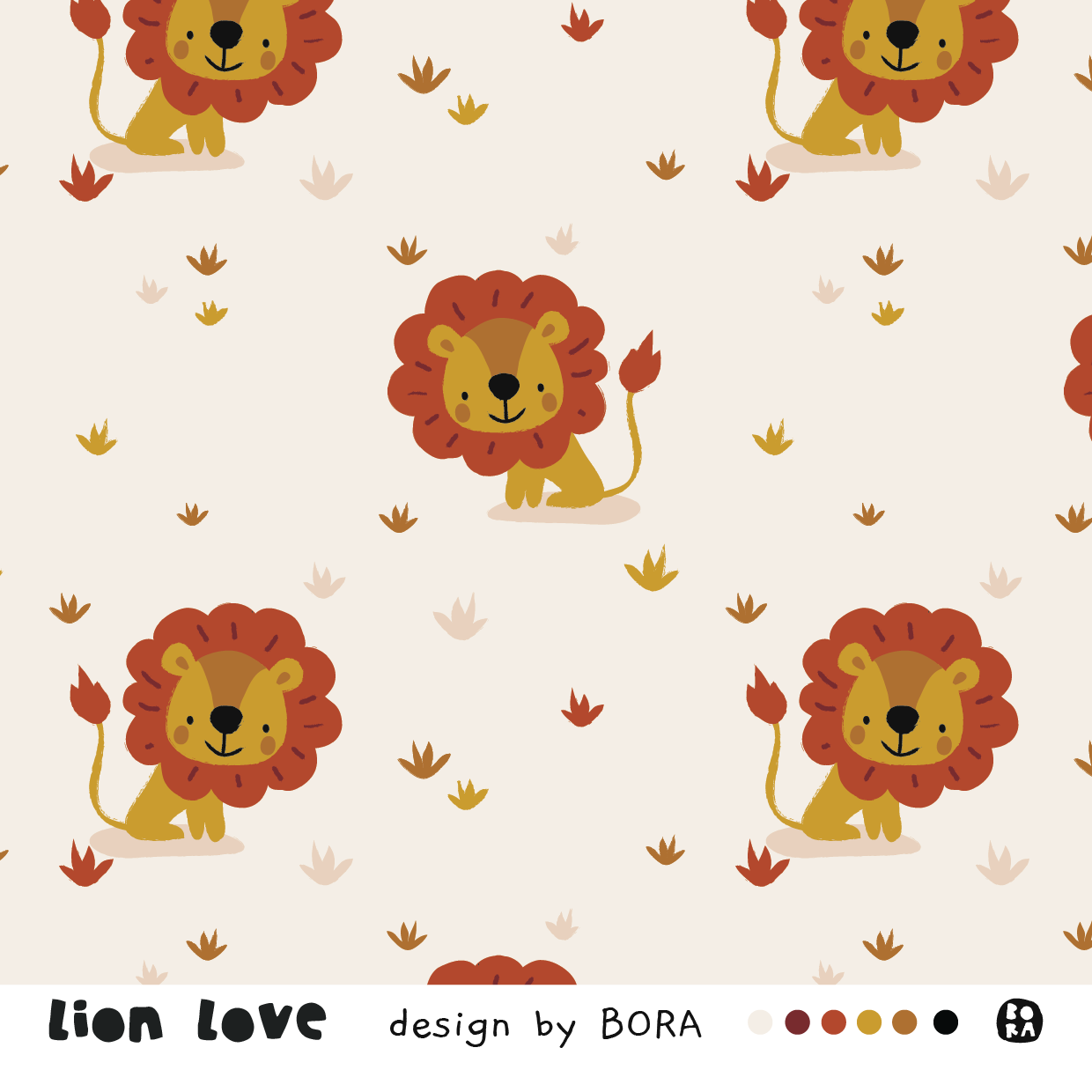 Scuba Stoff  -  Lion Love  - Bora, Tiere, weiß, Breite 150 cm