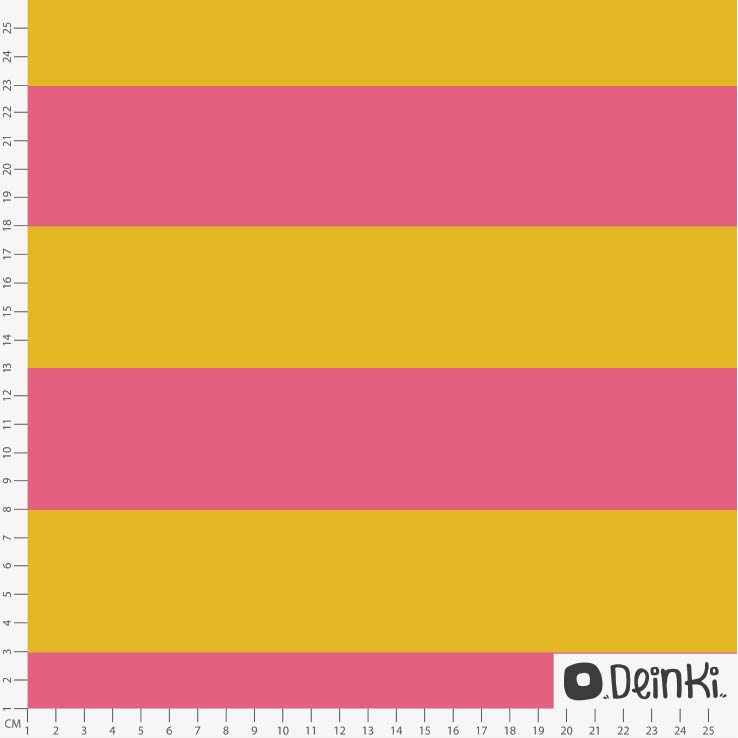 Bio Stoff - Breite Streifen Gelb Pink von Deinki in gelb und pink