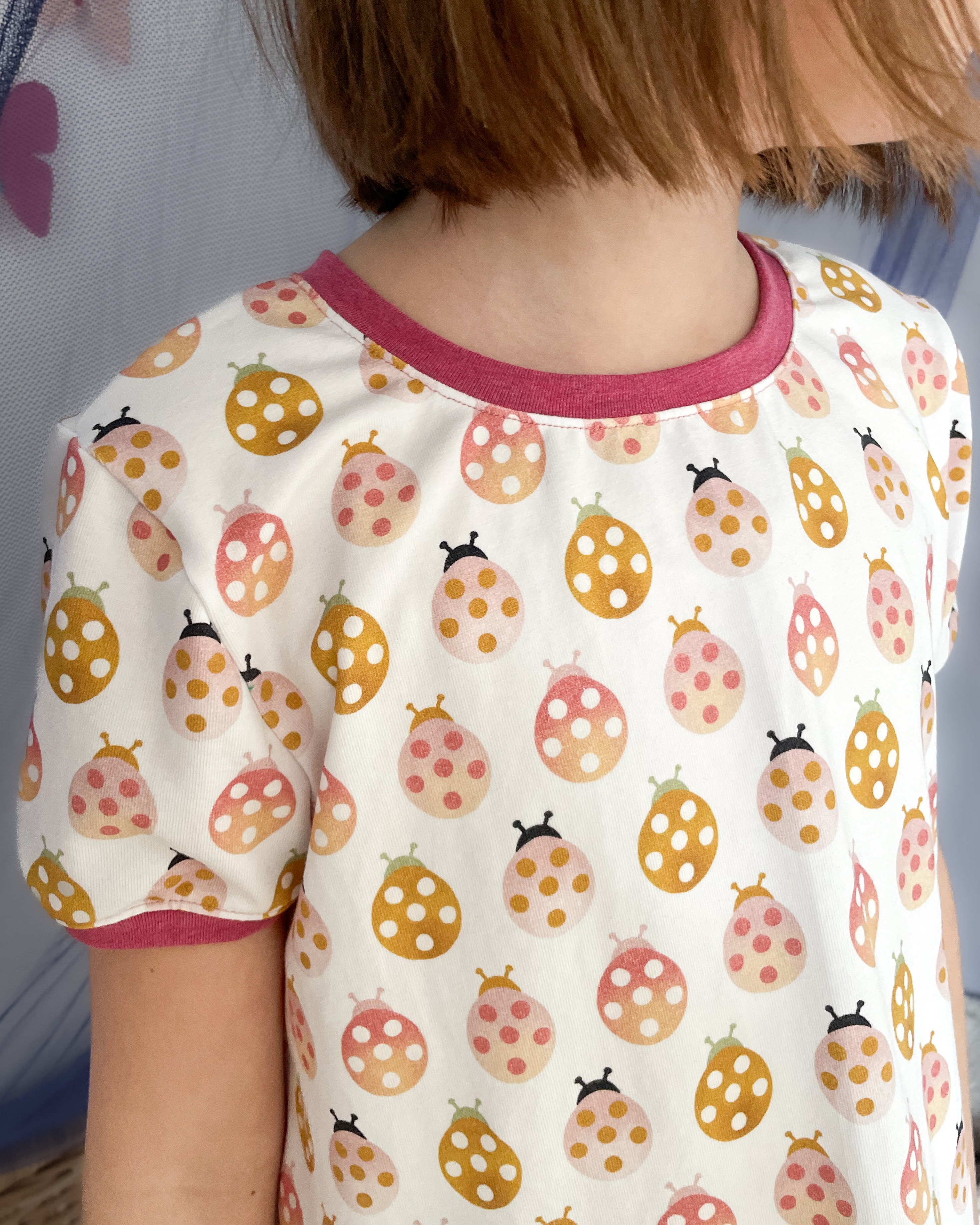 Bio Stoff  - Marienkäfer blau