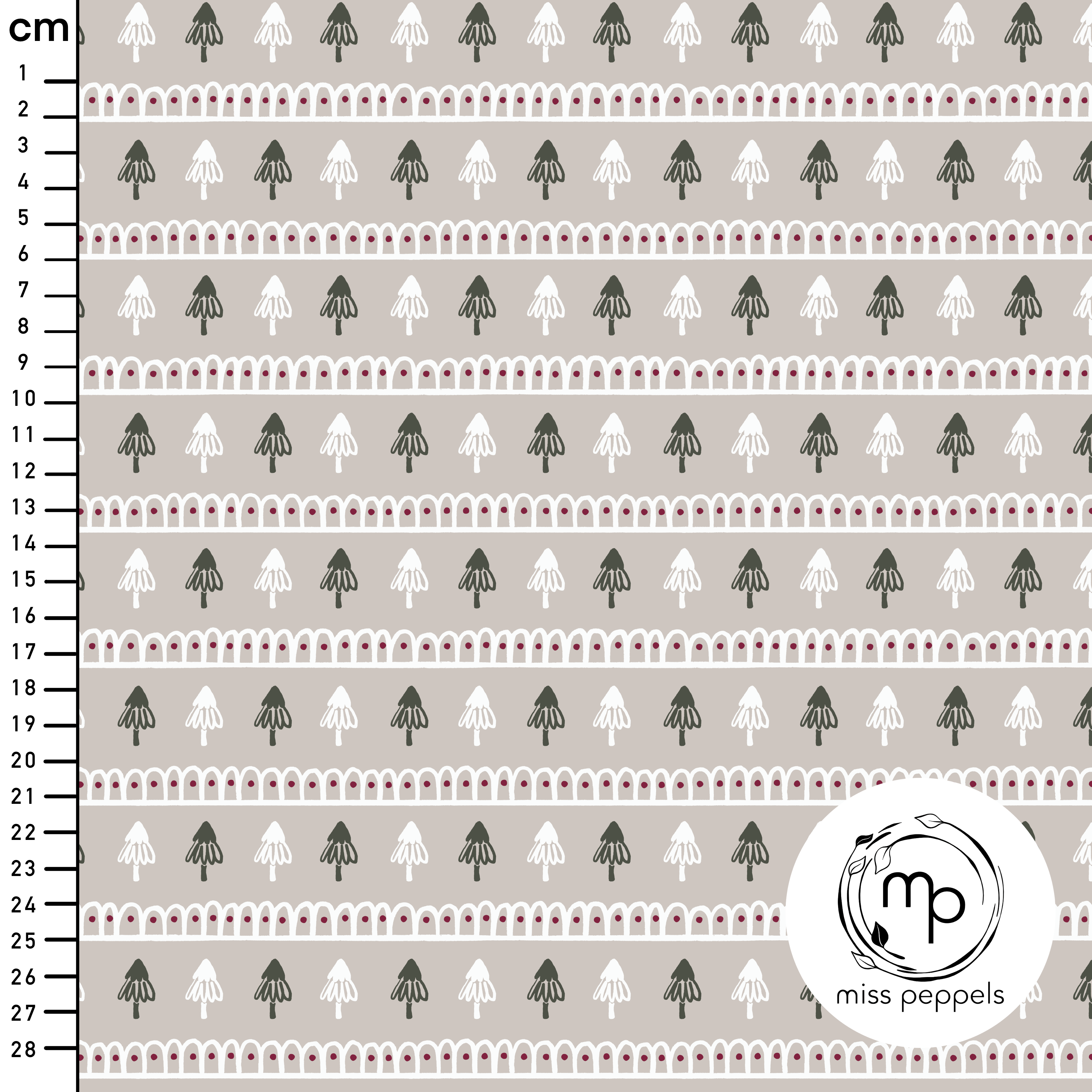 Organic Fabric - Pine Tree Line beige