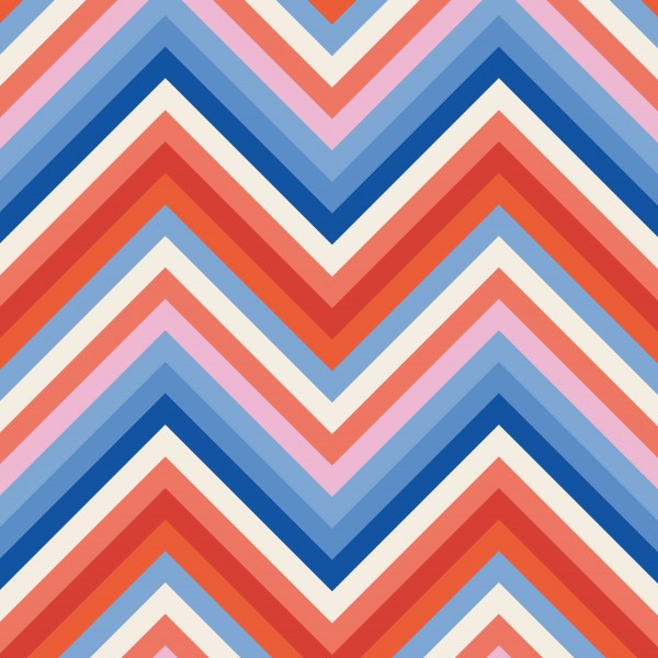 Bio Webware Stoff - Zig Zag - LisaSanders, Streifen, blau, rot, 100% Bio-Baumwolle Bio Webware Stoff - Zig Zag - LisaSanders, Streifen, blau, rot, 100% Bio-Baumwolle
