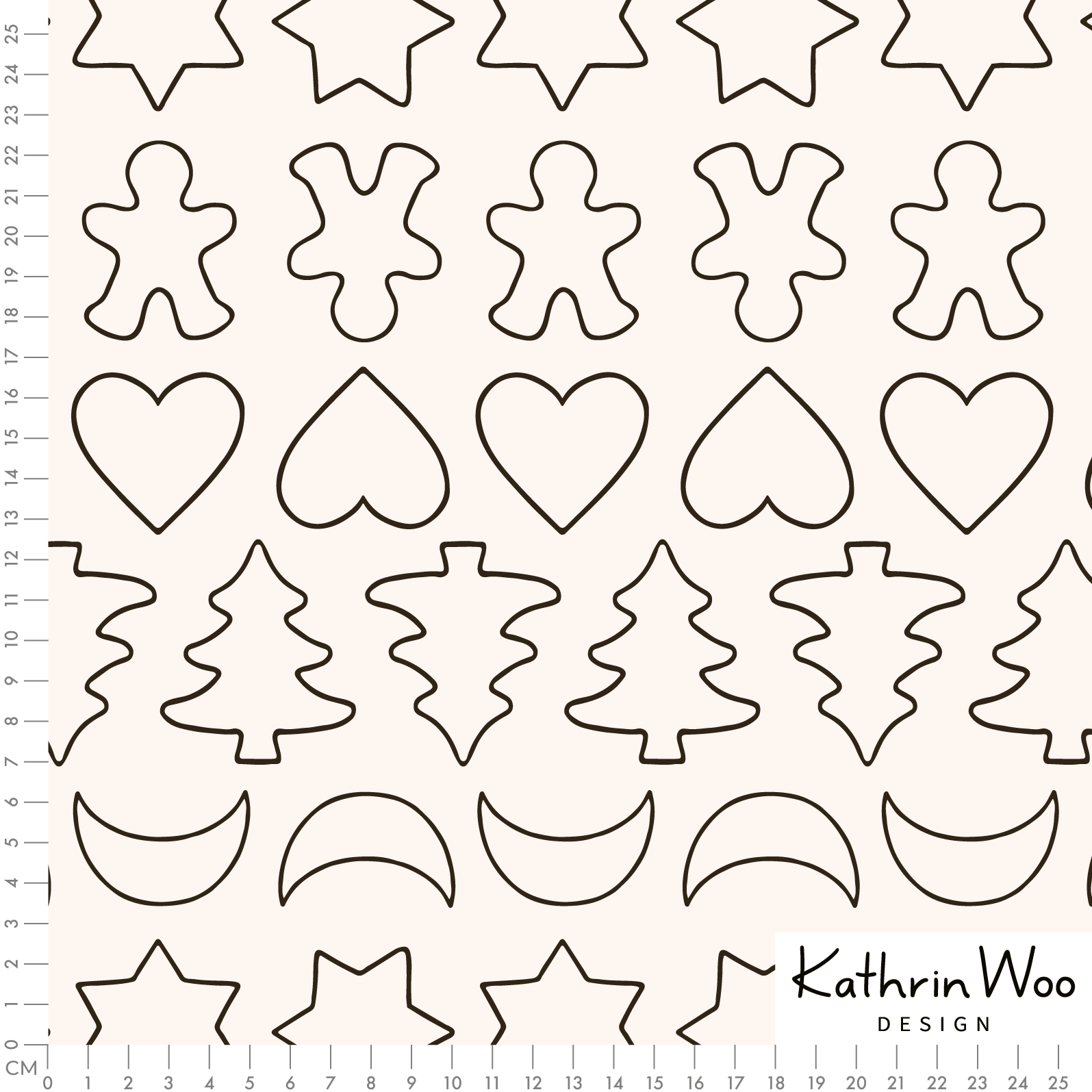 Bio Stoff - Ausstechformen dunkelbraun, beige