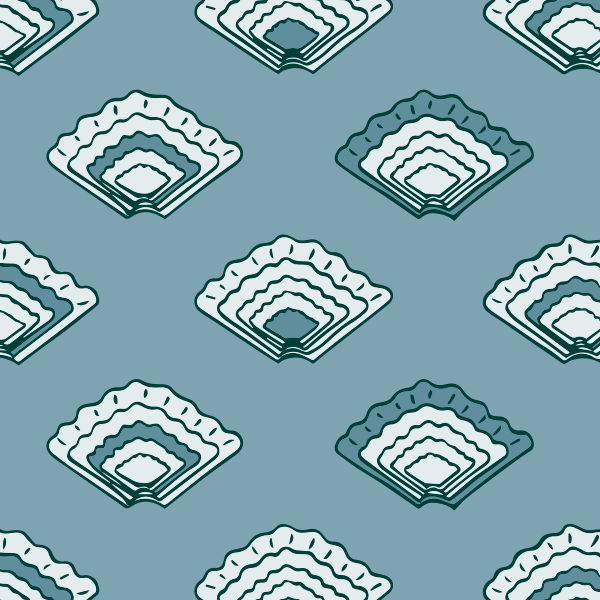 Organic fabric  - Nordic Breeze Muscheln blue