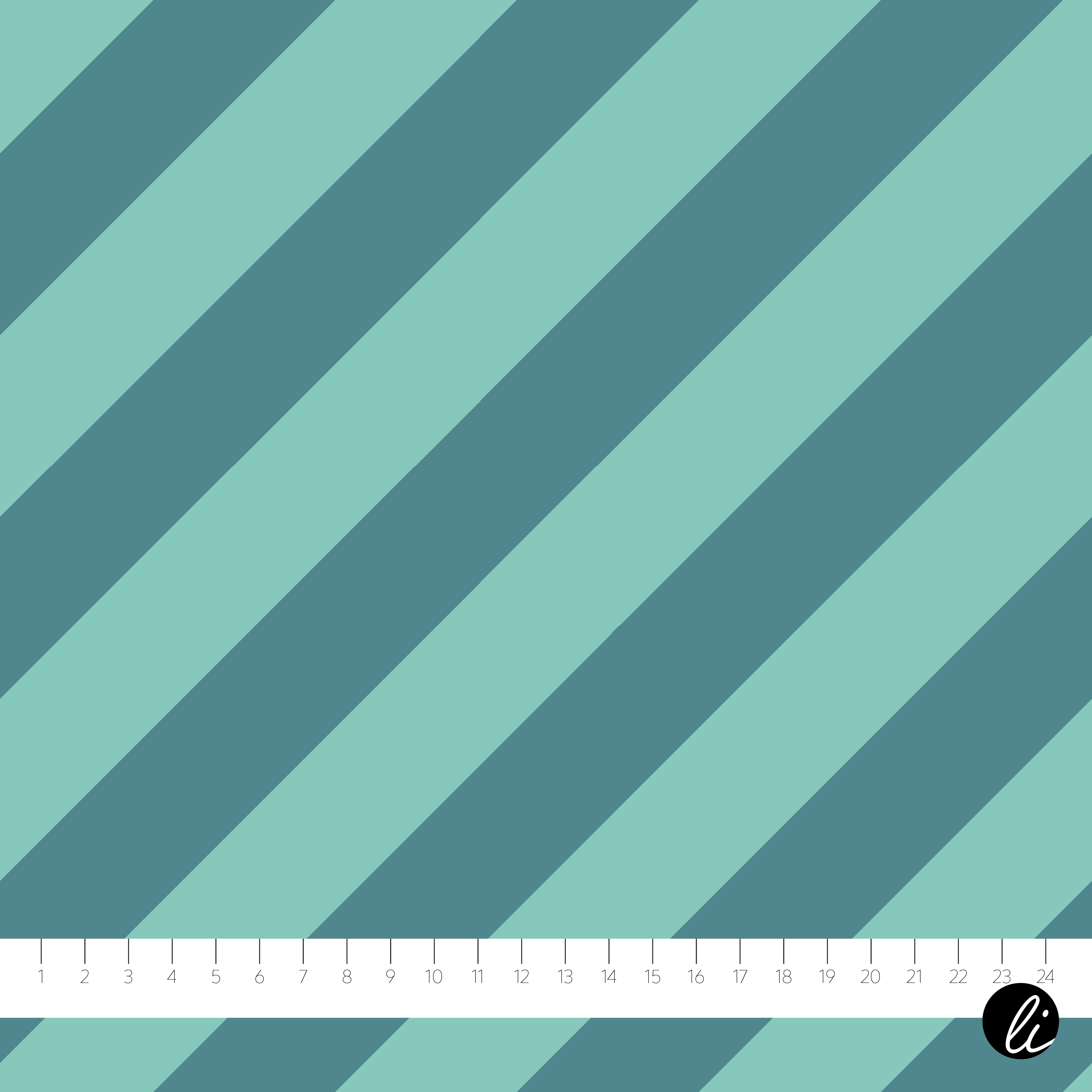 Bio Stoff  - Soft and Wild Diagonal Nil Blue - AndreaLiesert, blau, Streifen