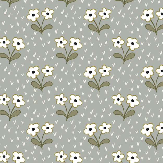 Bio Stoff - Blumen grün - misspeppels
