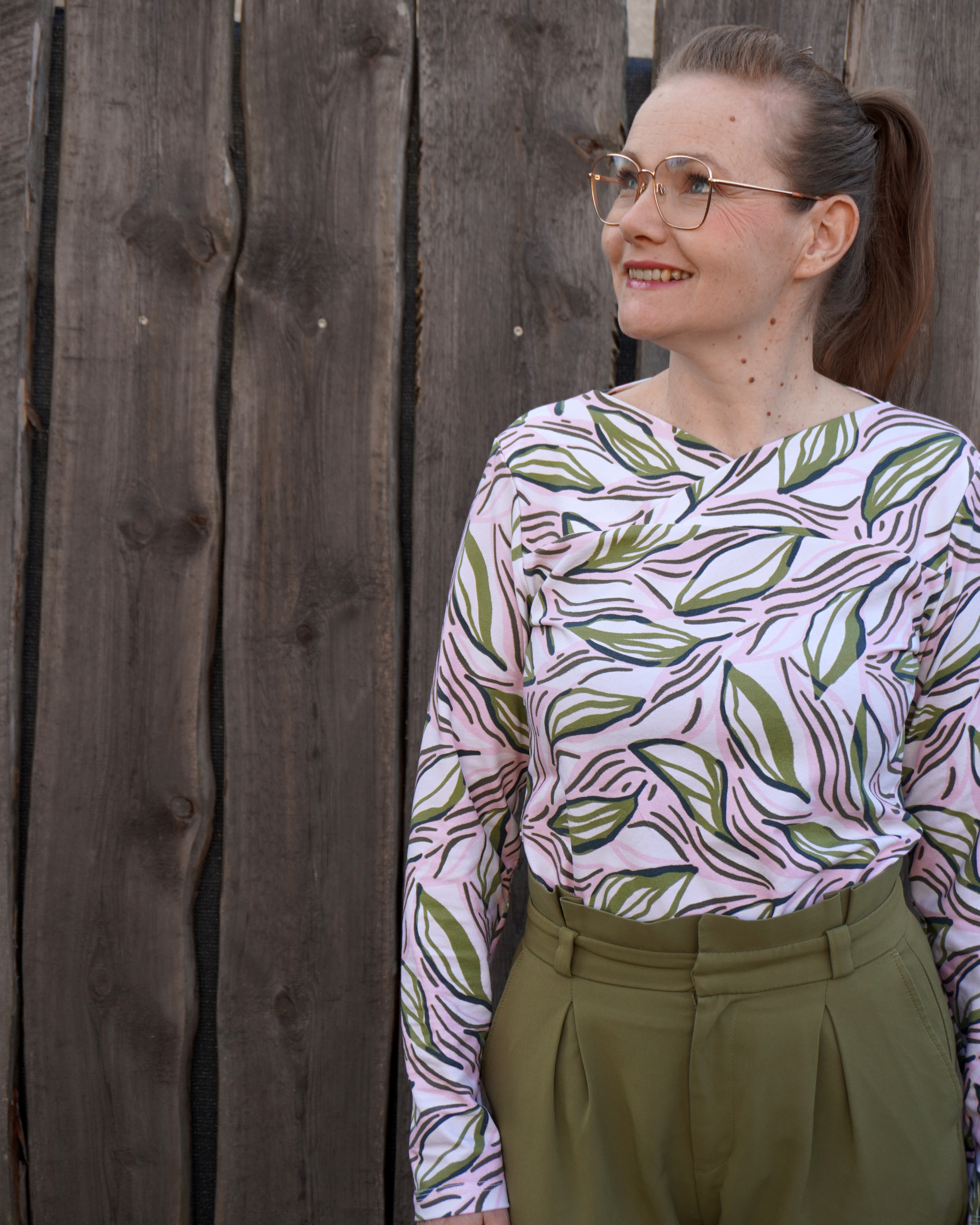 Bio Stoff - Garden Leaf Flow rosa