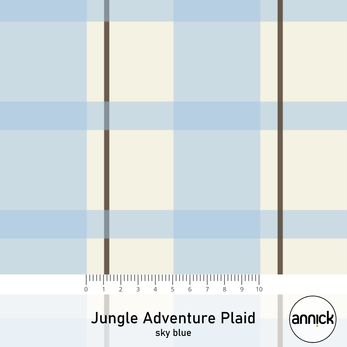 Bio Stoff - Jungle Adventure Plaid Sky Blue von Annick in blau