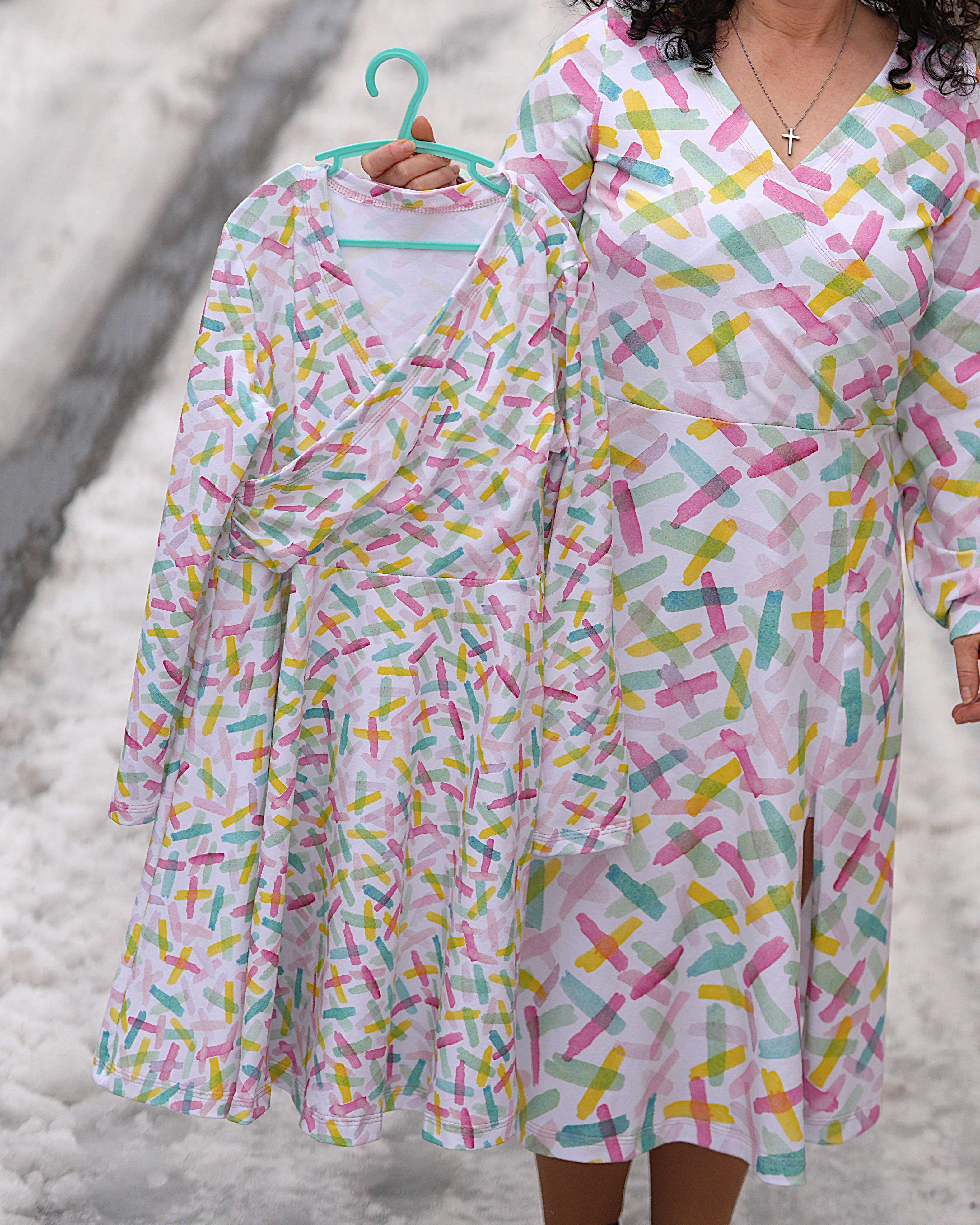 Bio Stoff - Bunte Streifen creme, klein