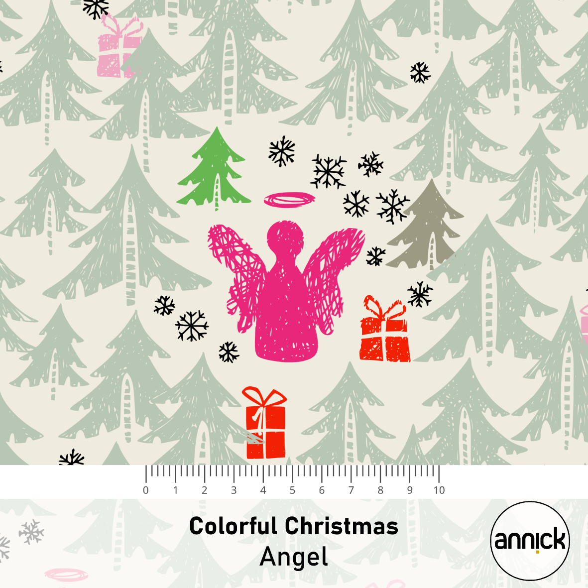 Bio Stoff - Colorful Christmas Angel von Annick