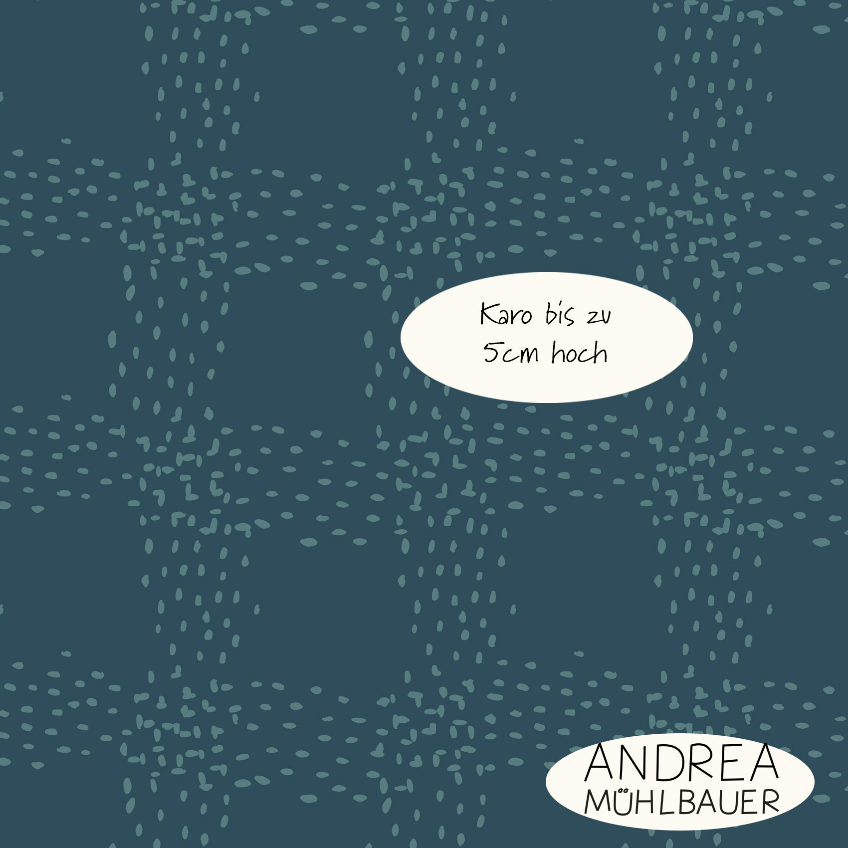Organic Fabric - Checkered Blue by Andrea Muehlbauer in blue