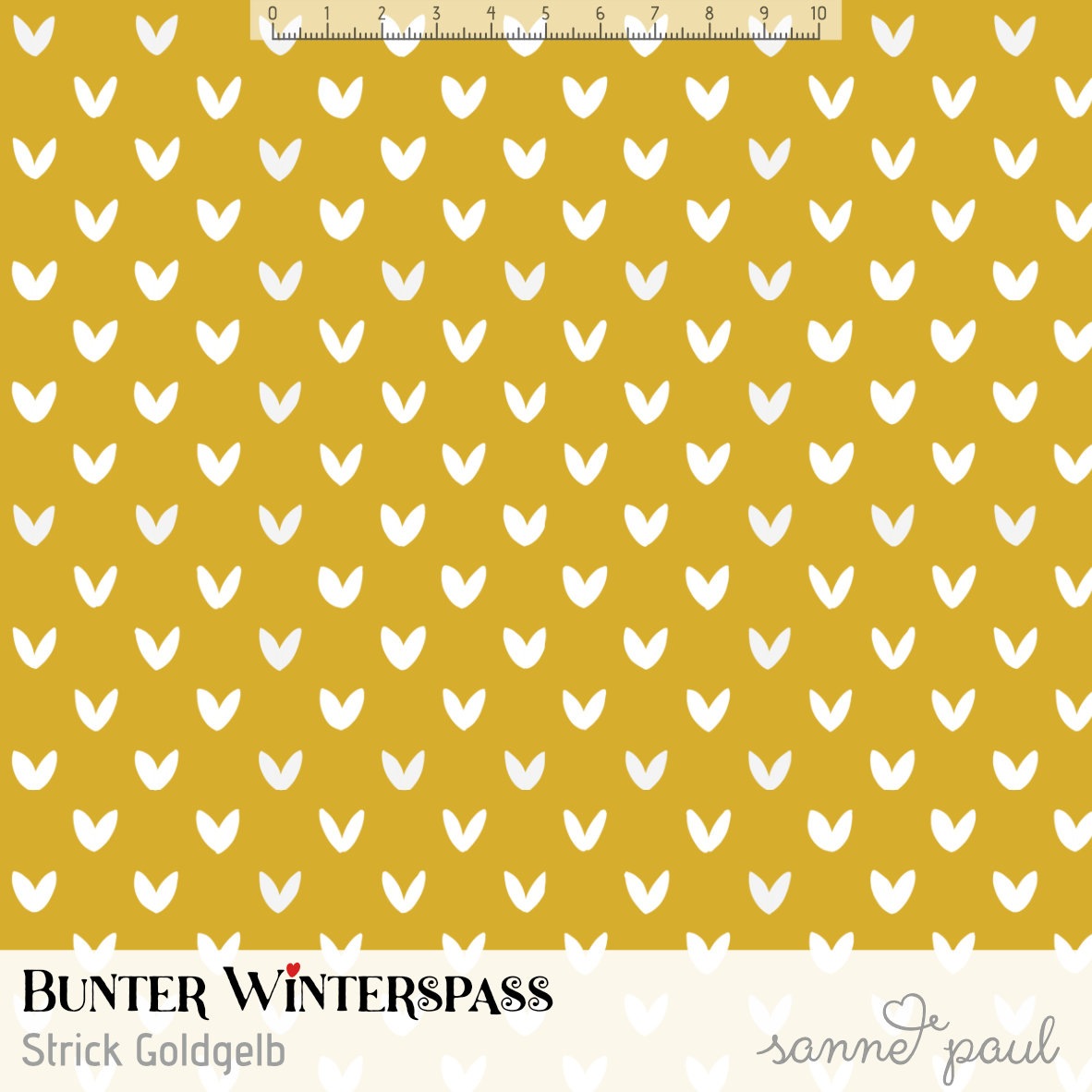 Bio Stoff  - Bunter Winterspaß Strick Goldgelb - SannePaul, Winter, Gelb