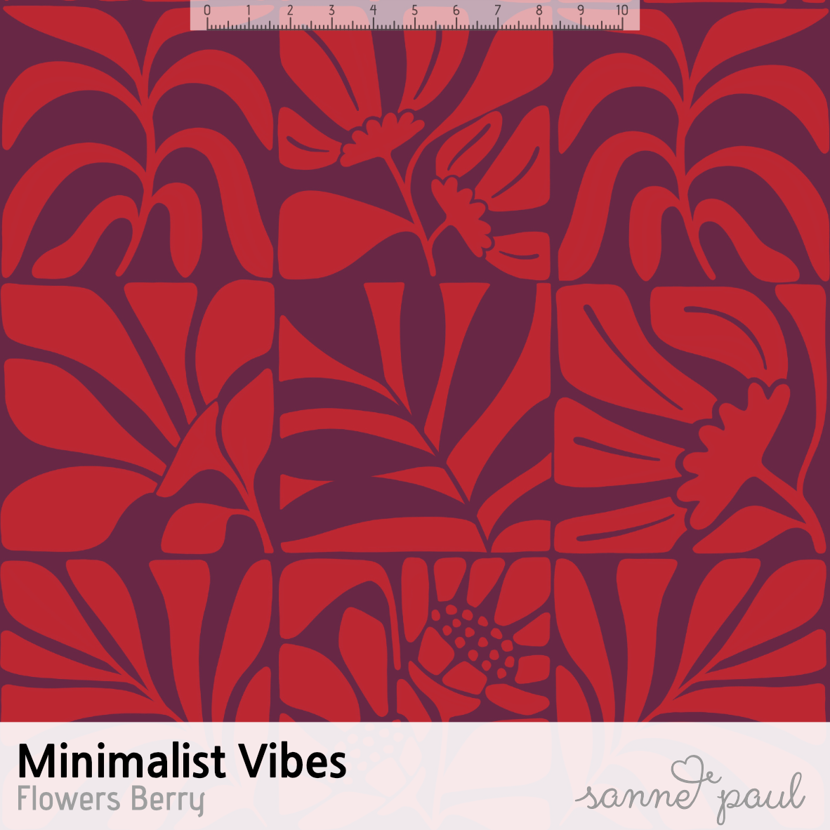 Bio Stoff - Minimalist Vibes Flowers Berry von Sanne Paul in rot