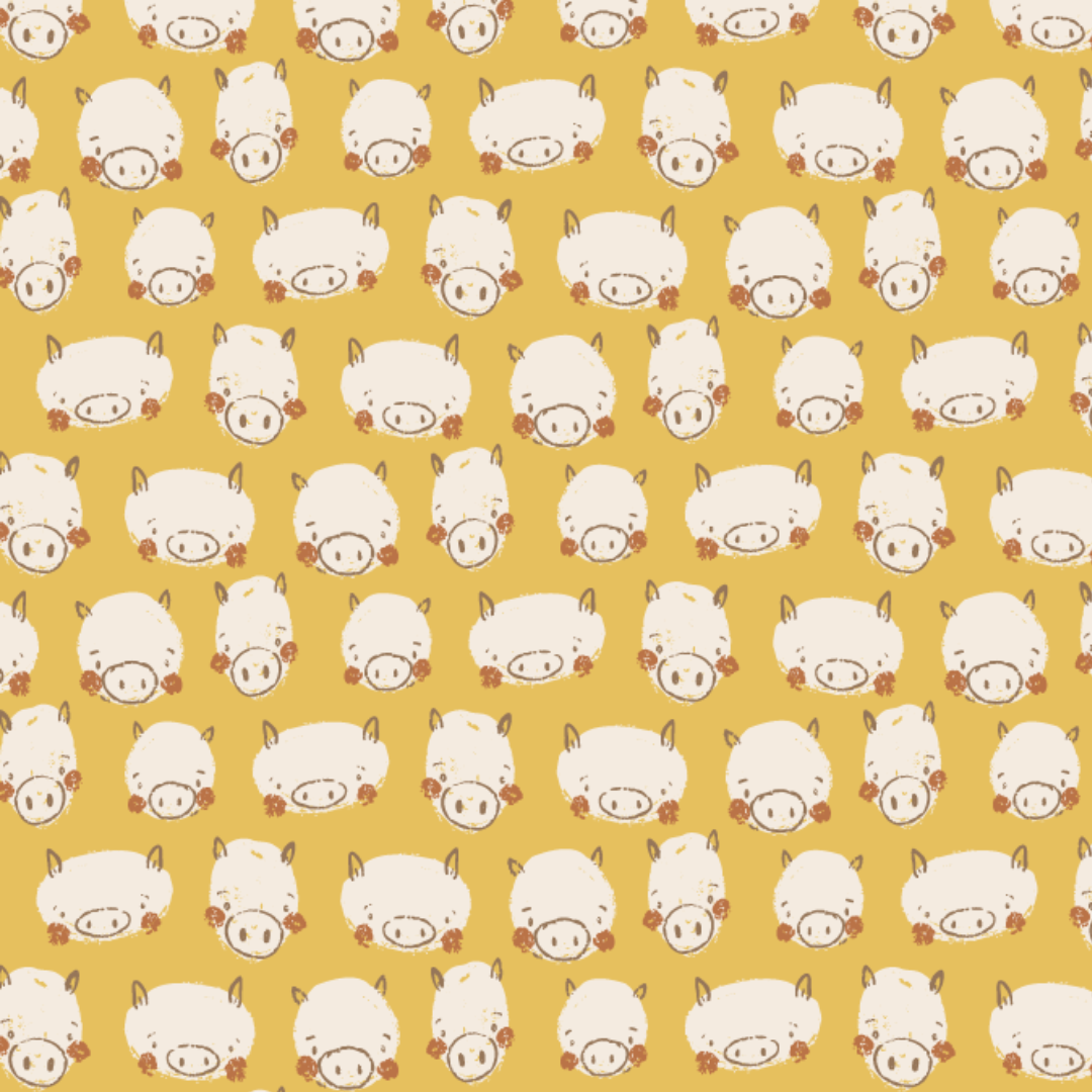 Organic fabric -  Piggy Party Piggys