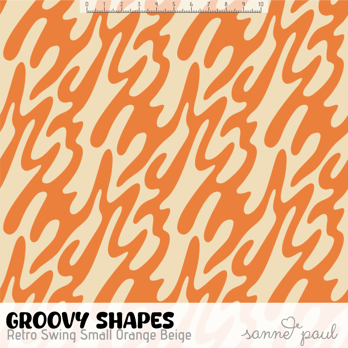 Bio Stoff - Groovy Shapes Retro Swing Small orange, beige 