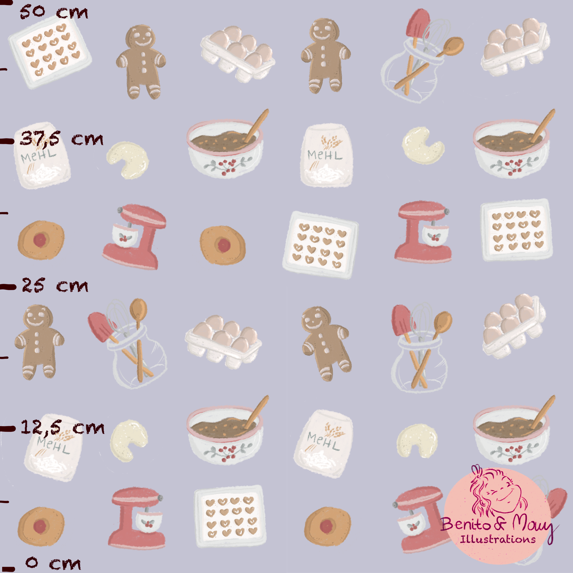 Bio Fabric - Baking Joy light blue