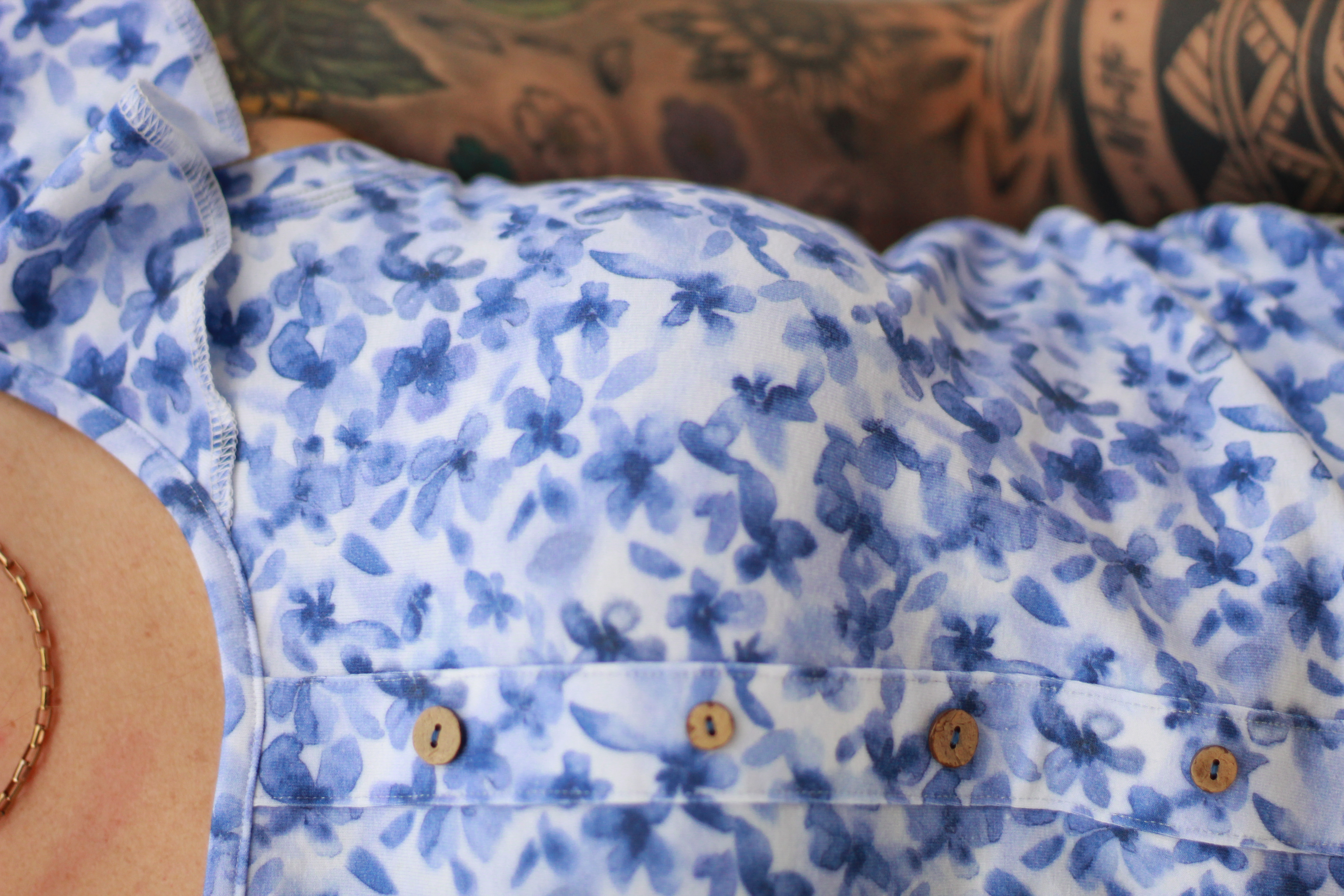 Organic fabric - Blurry Flowers