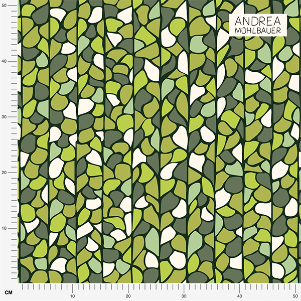 Bio Stoff  - Blütenregen grün