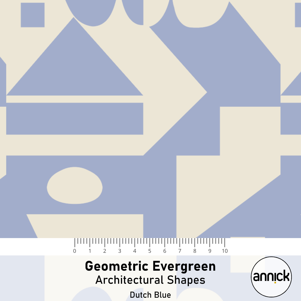 Bio Stoff - Geometric Evergreen Architectural Shapes blau