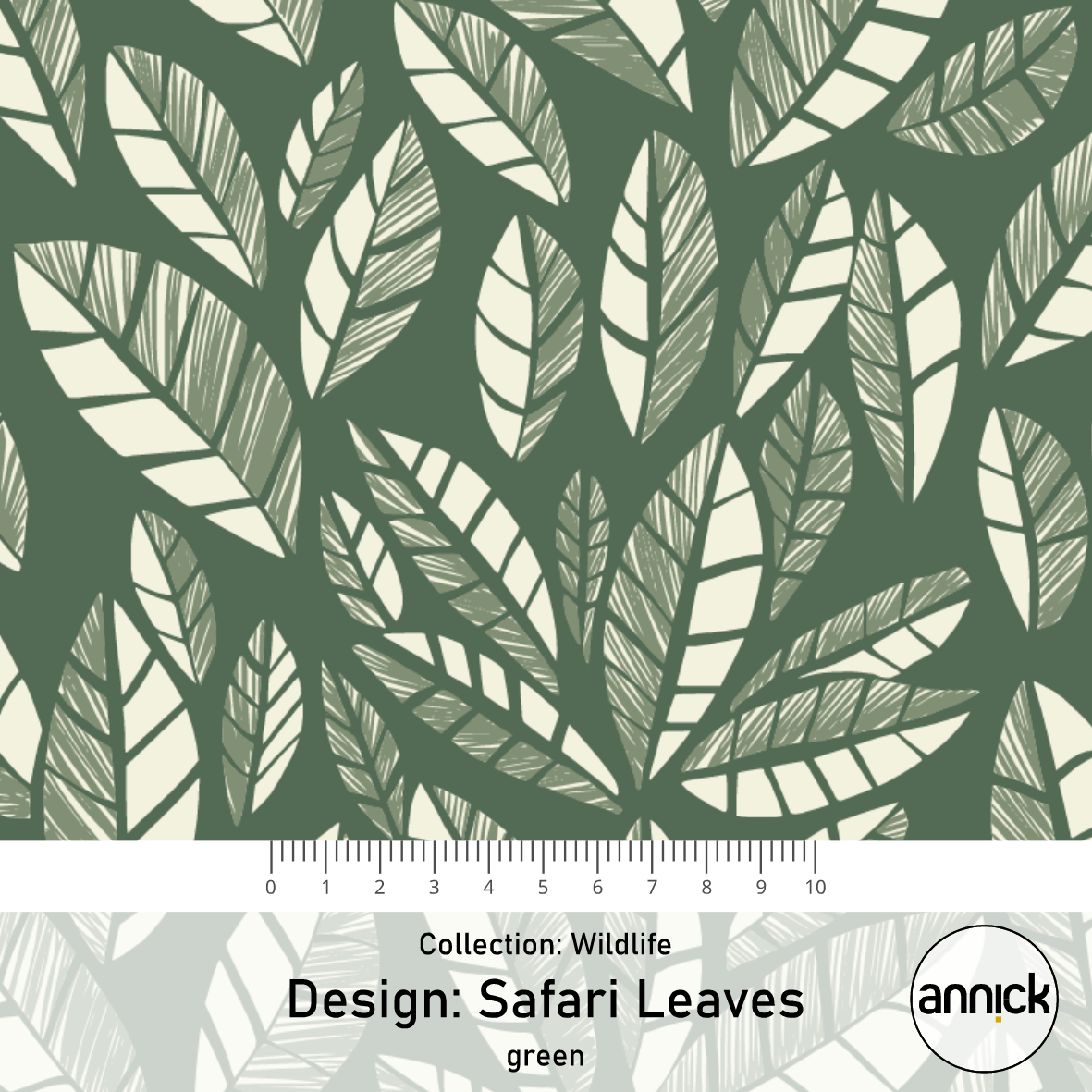 Bio Webware Stoff - Wildlife Safari Leaves - Annick, grün, Blätter & Ranken, 100% Bio-Baumwolle Bio Webware Stoff - Wildlife Safari Leaves - Annick, grün, Blätter & Ranken, 100% Bio-Baumwolle