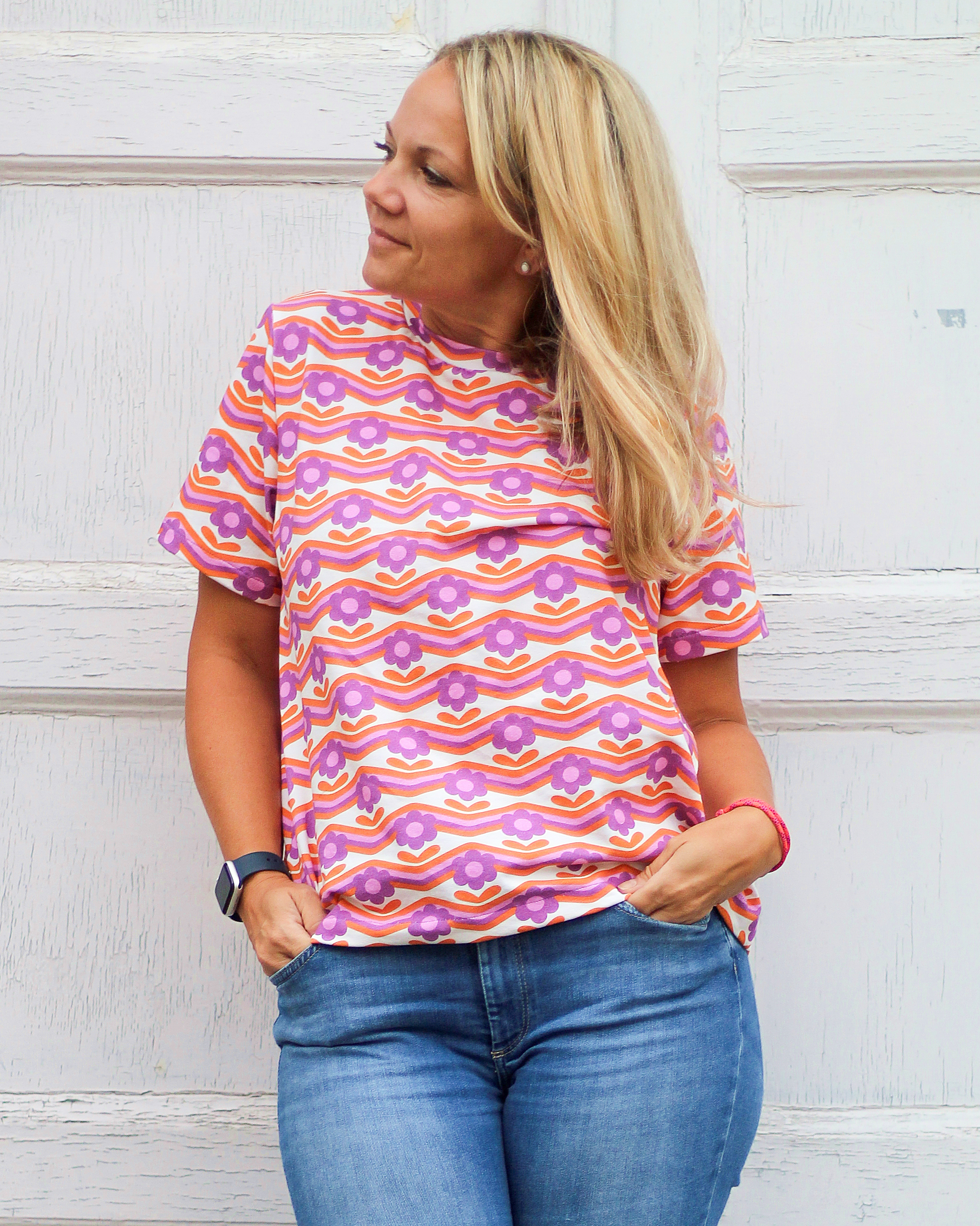 Organic fabric - Lina purple