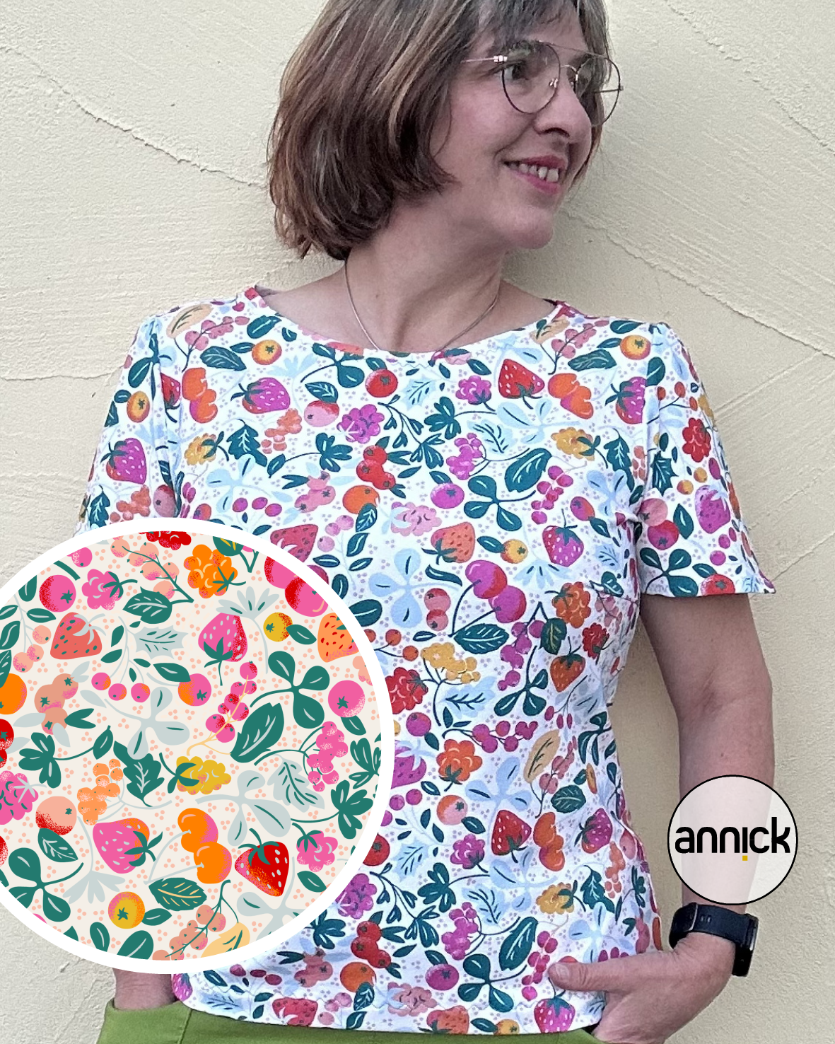 Bio Webware Stoff  - Dopamine Geometrics Green - Annick, grün, Abstrakt 100% Bio-Baumwolle