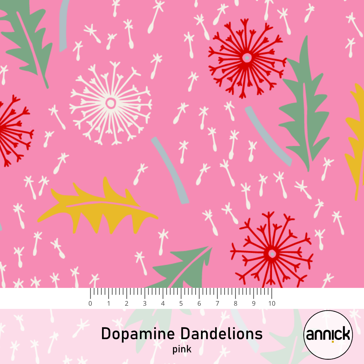 Bio Summersweat Stoff  -  Dopamine Dandelions Pink - Annick, pink, Abstrakt, Obst Breite 150 cm