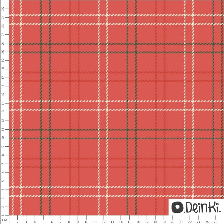 Bio Webware Stoff - Tattersall Karo - Deinki, Kariert, rot, 100% Bio-Baumwolle Bio Webware Stoff - Tattersall Karo - Deinki, Kariert, rot, 100% Bio-Baumwolle